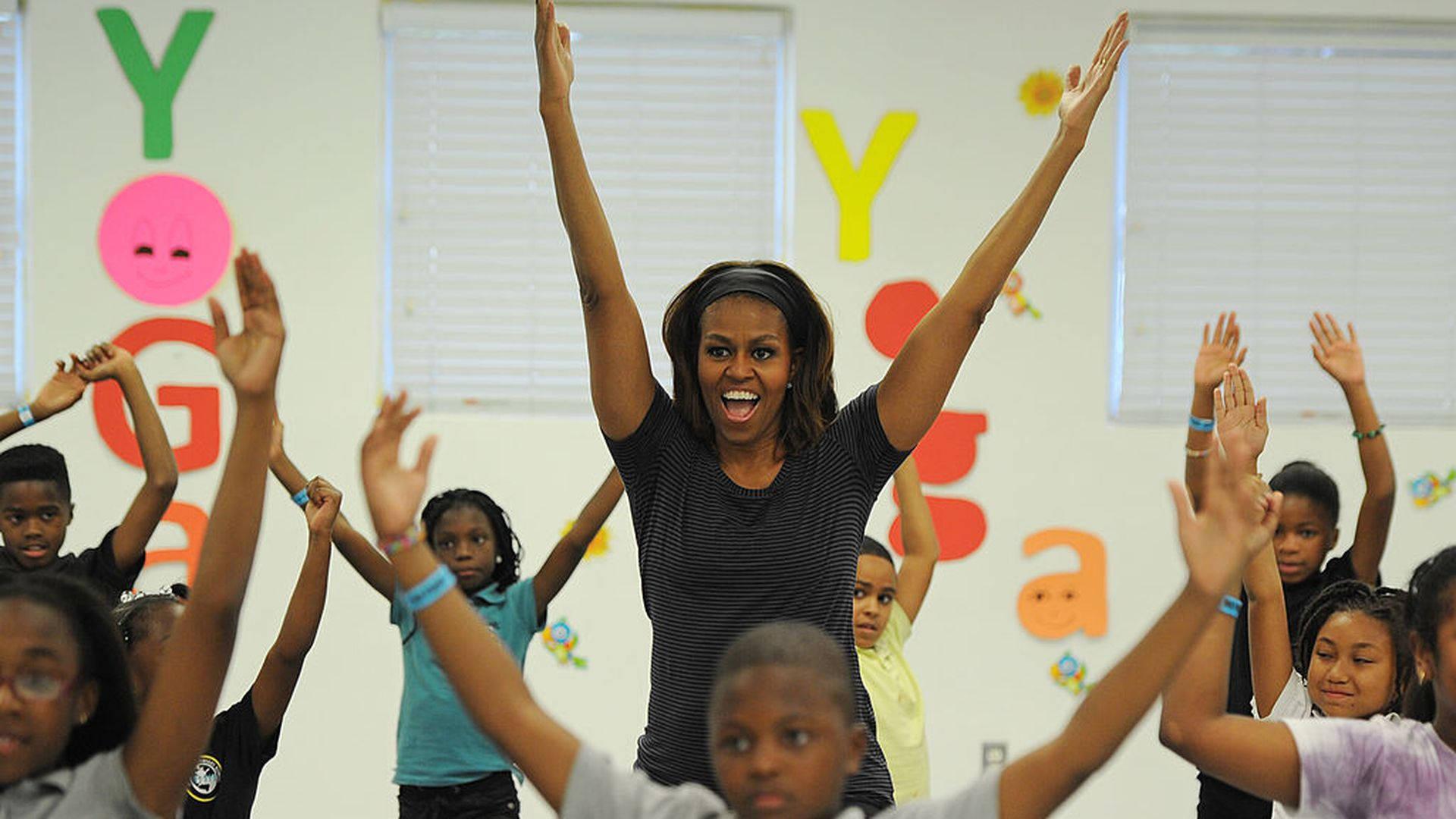 1920x1080 Download Michelle Obama Yoga With Kids Wallpaper