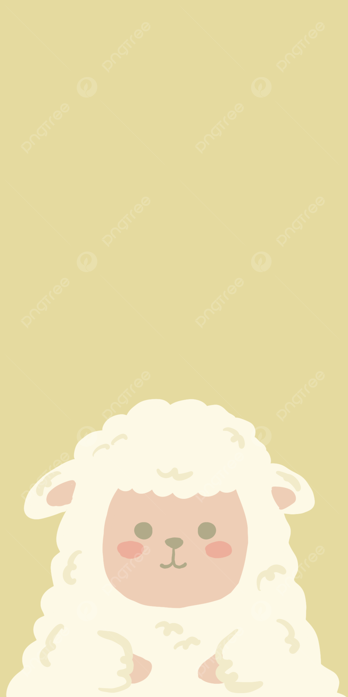 1200x2400 Simple Cute Little Sheep Mobile Phone Background, Cartoon, Sheep, Background Background Image for Free Download