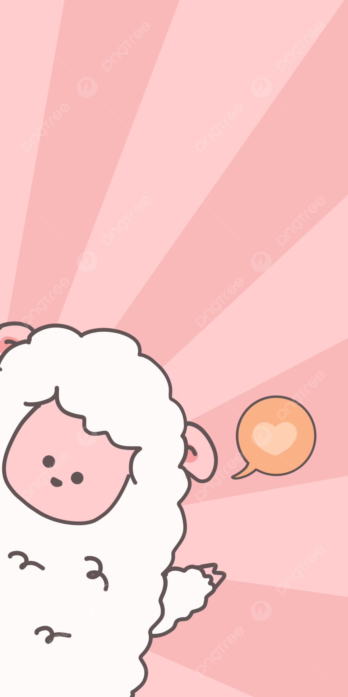 1200x2400 Line Drawing Simple Small Animal Background, Sheep, Pink, Cute Background Image for Free Download