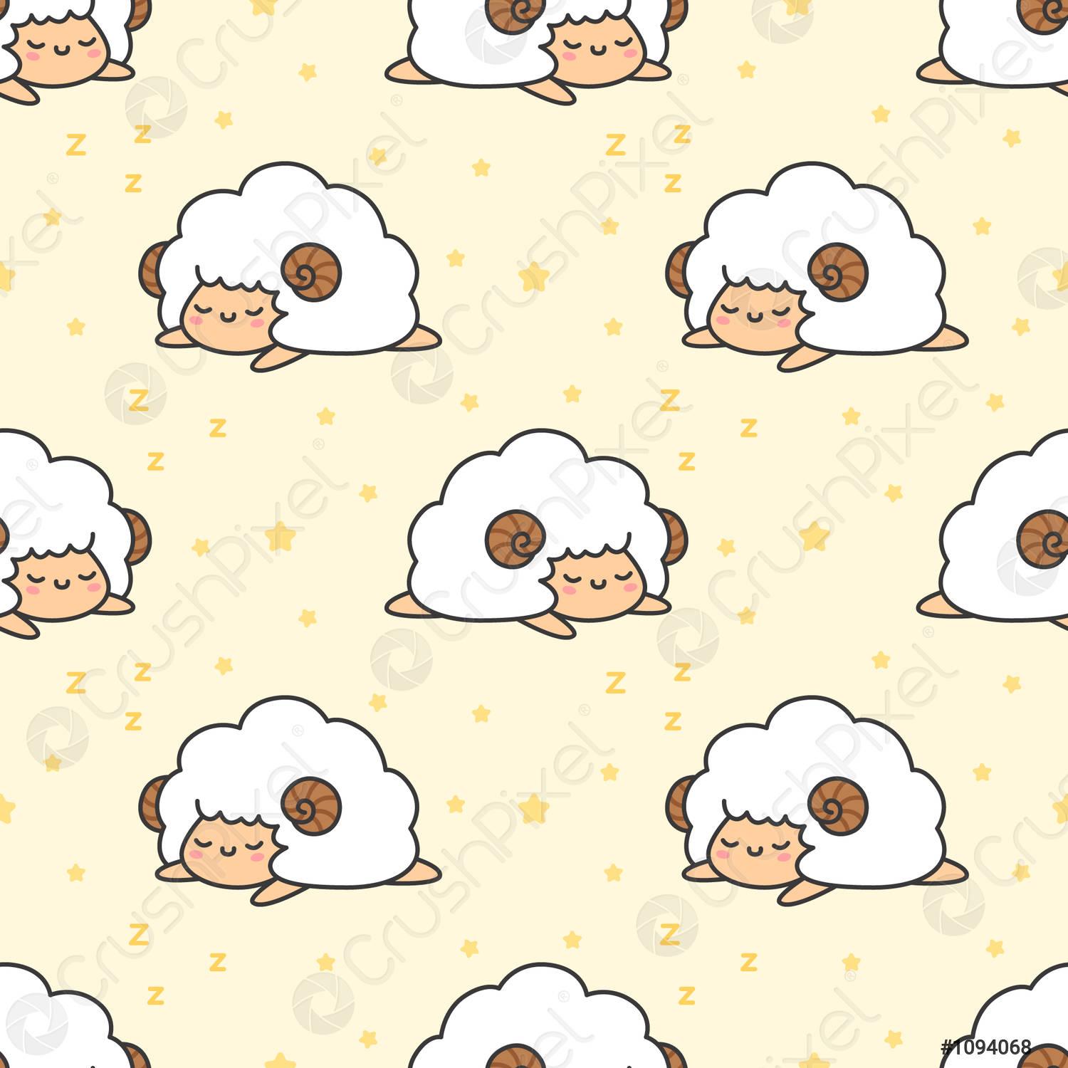 1500x1500 Sleeping sheep seamless pattern background vector 1094068