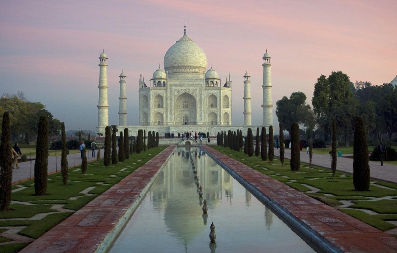 1332x850 Wallpaper Taj Mahal, River, Yamuna, Agra, India image for desktop, section город