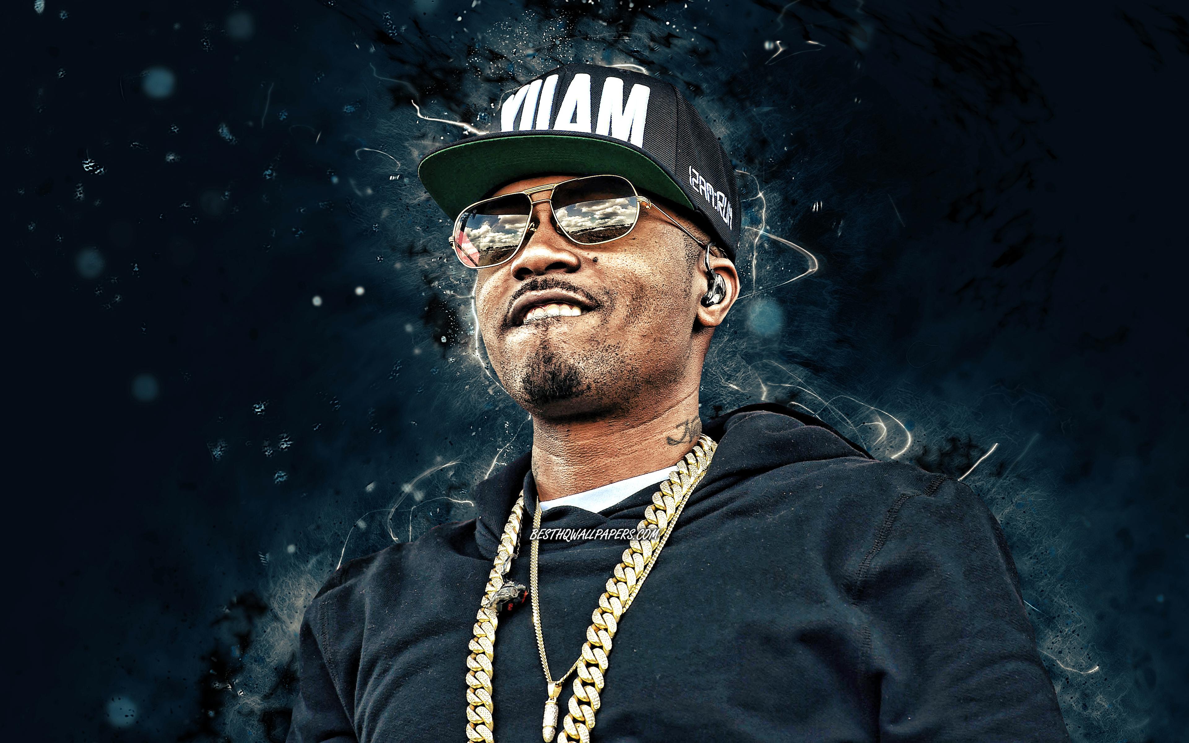 3840x2400 Download wallpaper Nas, american rapper, gray neon lights, 4K, music stars, Nasir bin Olu Dara Jones, american celebrity, Nas 4K for desktop with resolution 3840x2400. High Quality HD picture wallpaper