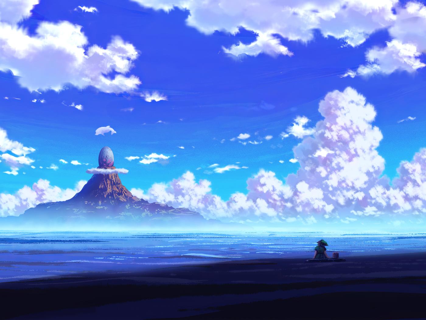 1400x1050 Anime Scenery Sitting 4k 1400x1050 Resolution HD 4k Wallpaper, Image, Background, Photo and Picture