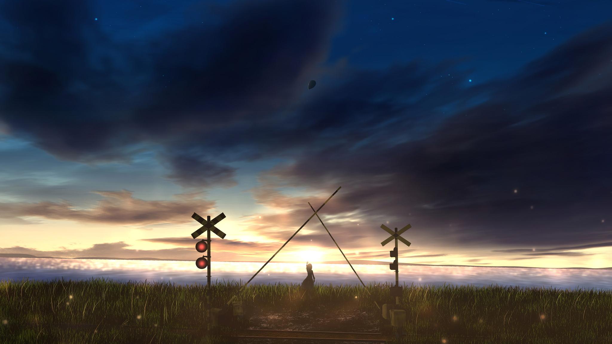 2048x1152 Anime Girl Scenery Train 4k 2048x1152 Resolution HD 4k Wallpaper, Image, Background, Photo and Picture