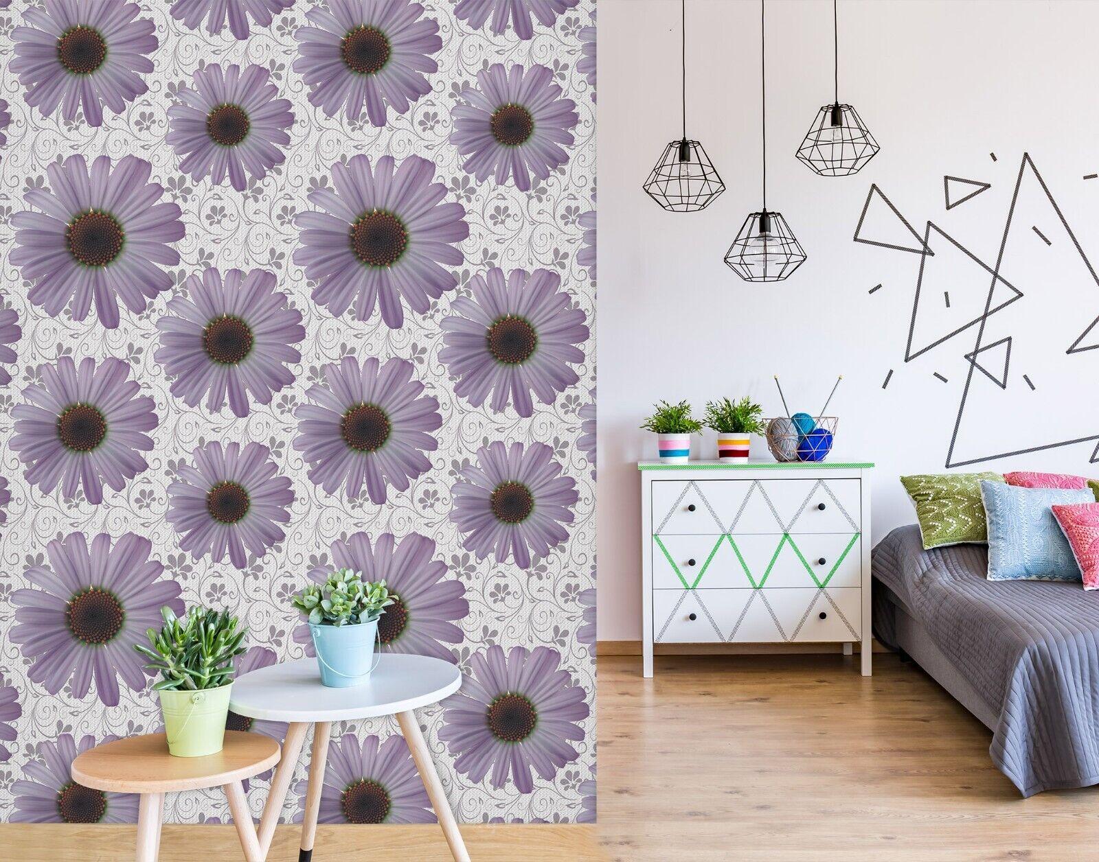 1600x1256 3D Purple Daisy S760 Wallpaper Mural Self Adhesive Removable Sticker Kids Pa