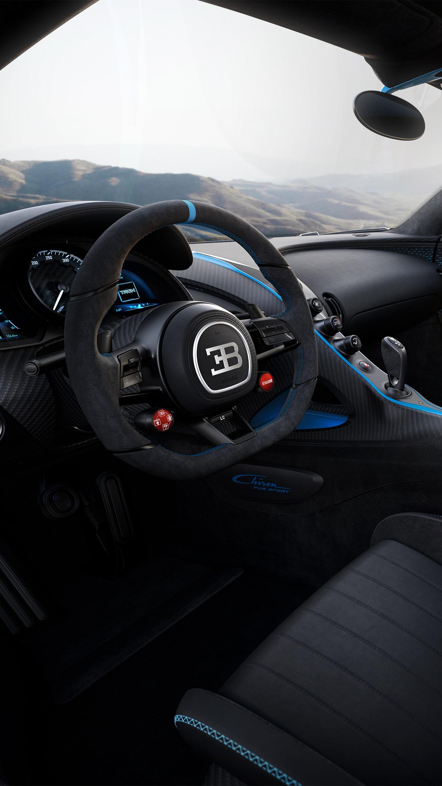 1440x2560 Wallpaper Bugatti Chiron Pur Sport, 2020 cars, supercar, 4K, Cars & Bikes