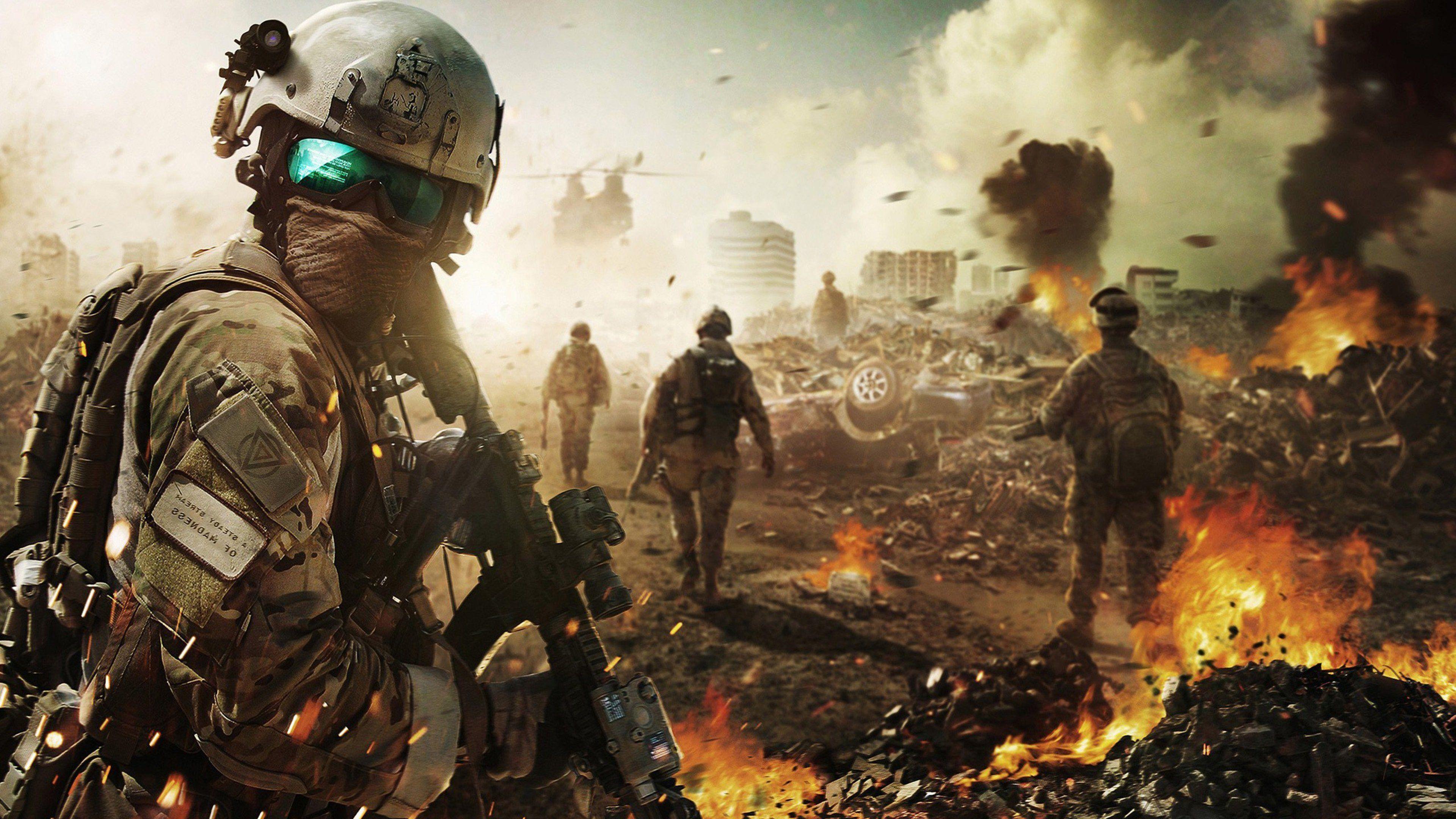 3840x2160 Download 3840x2160 Wallpaper Pixel, Disaster, Army, War, Infantry
