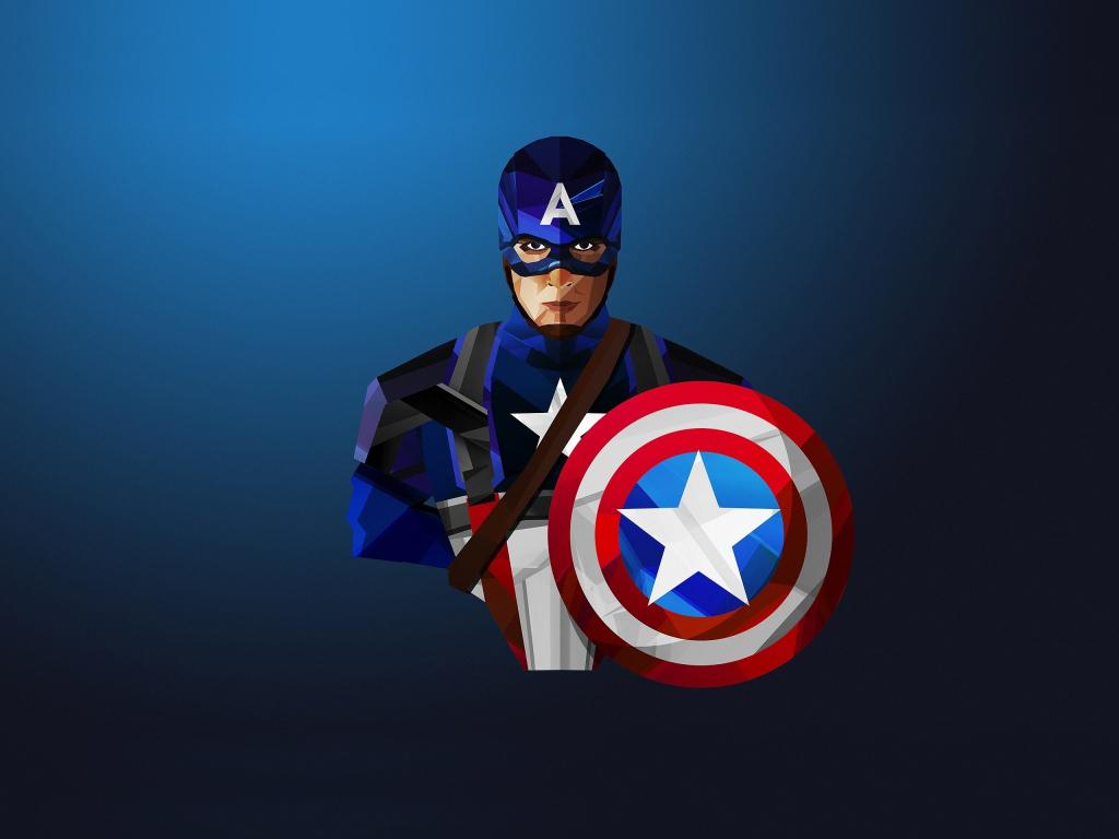 1024x768 Download wallpaper 1024x768 captain america, artwork, low poly, standard 4:3 fullscreen 1024x768 HD background, 17623