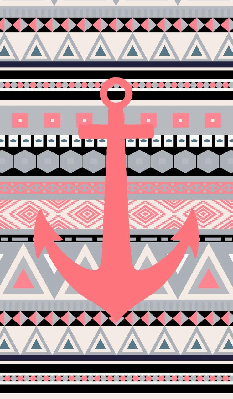 744x1272 Coral tribal anchor. Nanah. Wallpaper, Phone