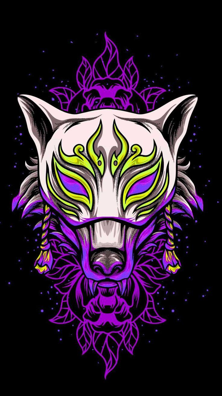736x1308 Fox Mask Wallpaper