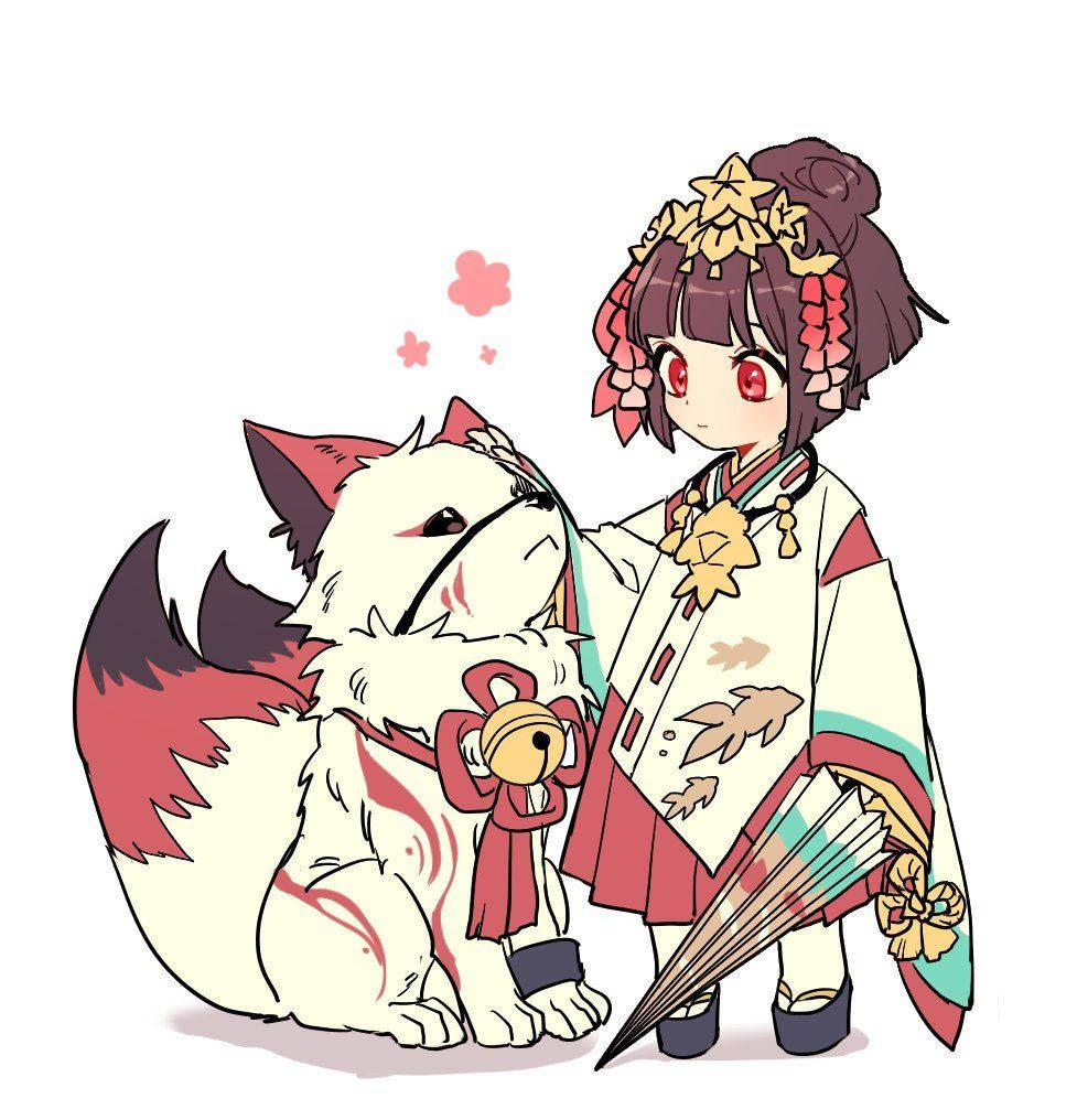 977x1016 Download Baby Fox And Japanese Girl Wallpaper