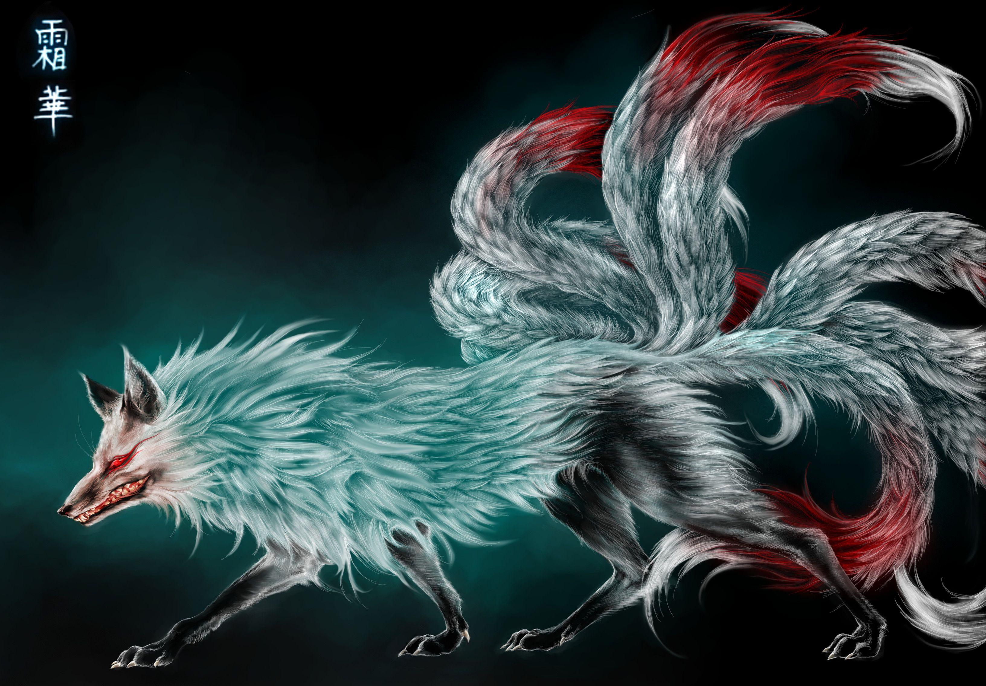 3265x2273 kitsune. Criaturas mitológicas, Criaturas fantásticas, Folclore de japón