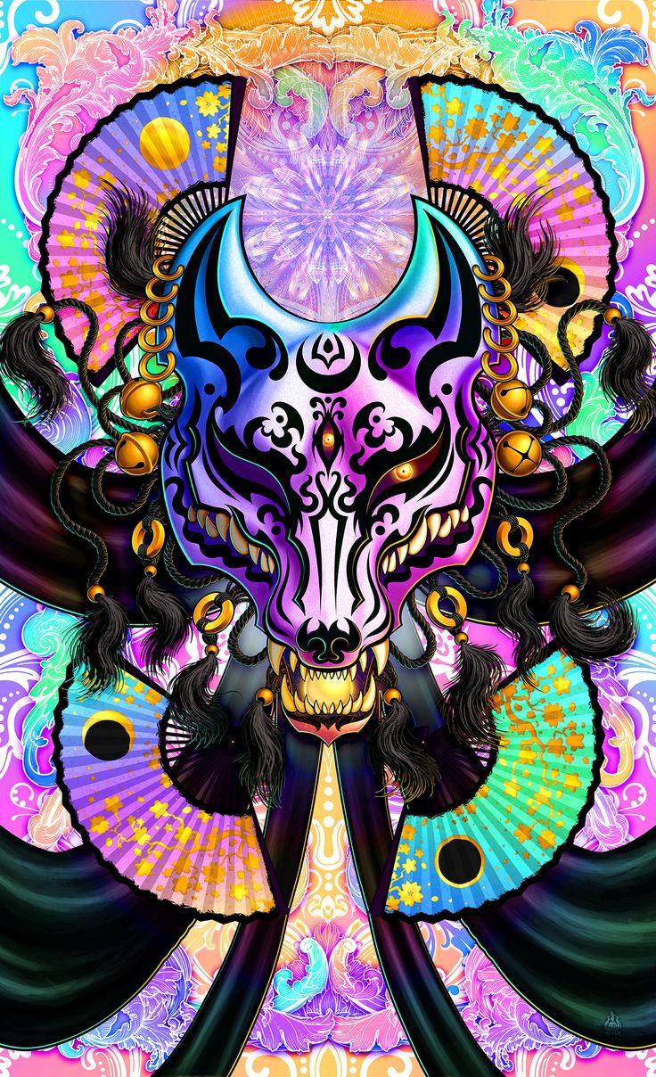736x1208 Kitsune Mask. Abysm Internal. Japanese art prints, Cool wallpaper art, Japanese art