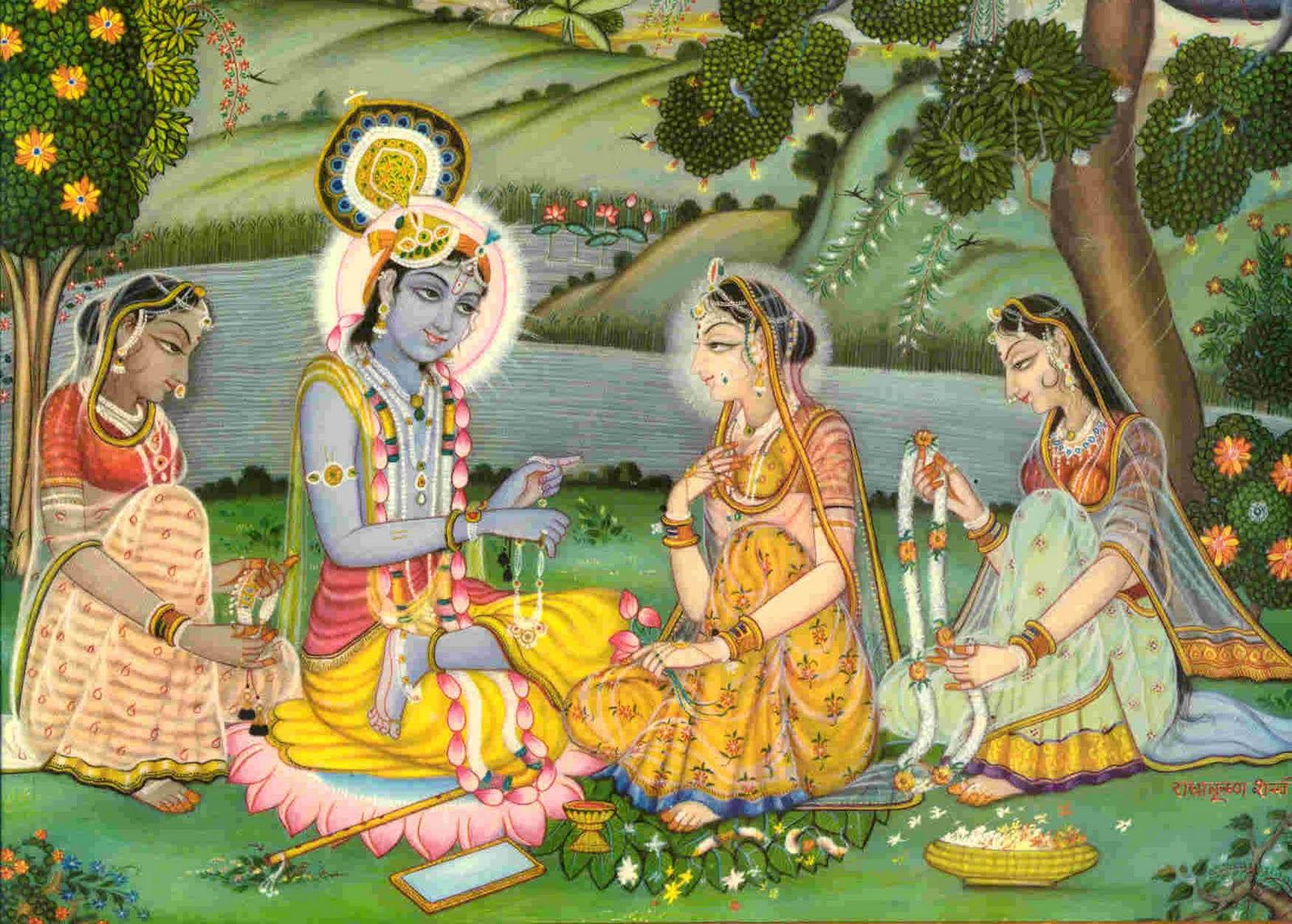 1600x1145 Latest Krishna Wallpaper and Krishna picture: Radha and Krishna at the banks of river Yamuna