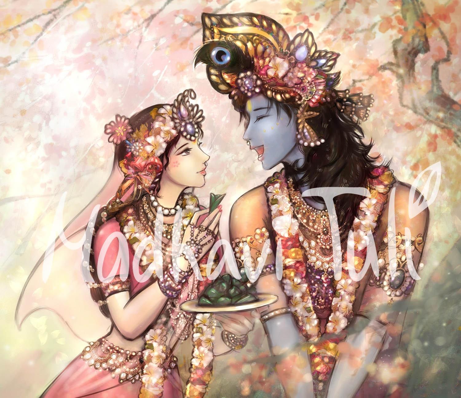 Radha Krishna Painting Wallpapers Top Free Radha Krishna Painting