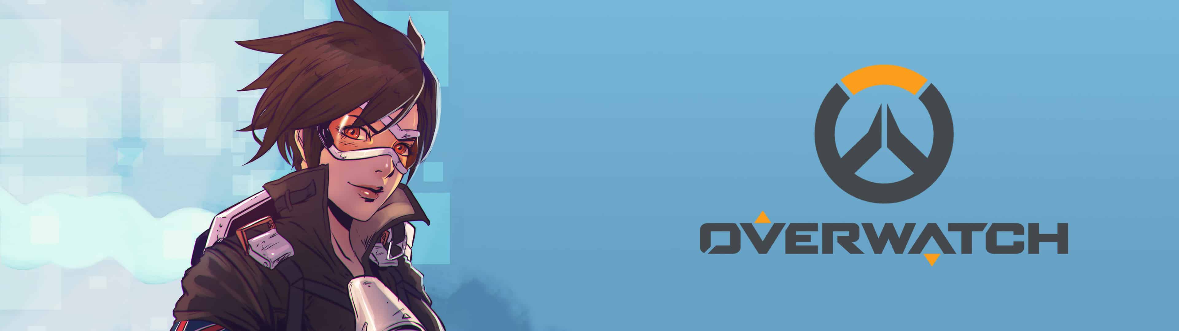 3840x1080 Overwatch Tracer Dual Monitor Wallpaper
