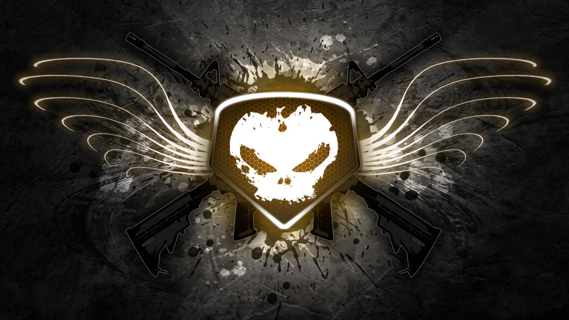 1920x1080 Skull emblem M4 Assault Rifle wallpaper from Skulls wallpaper