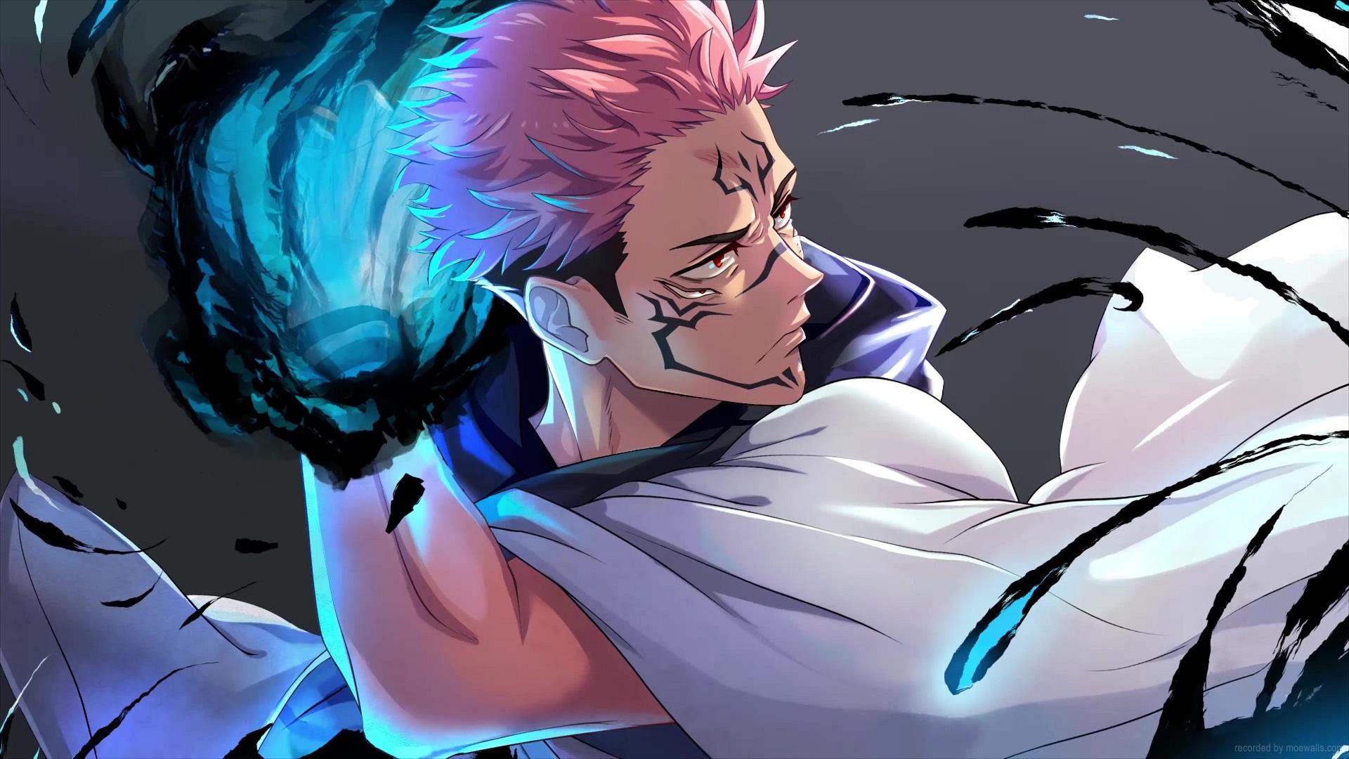1920x1080 Sukuna Blue Flames Jujutsu Kaisen Live Wallpaper