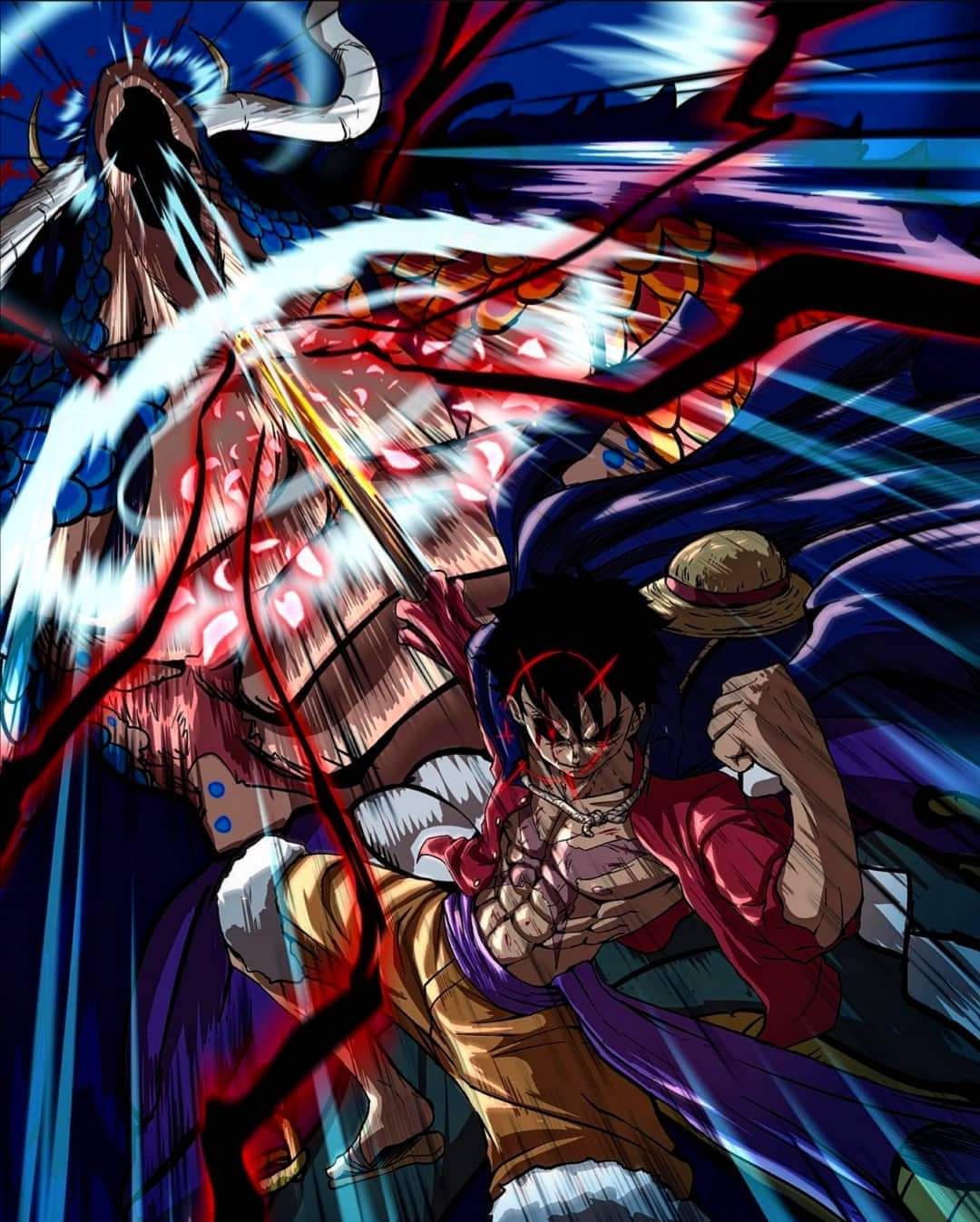 1080x1347 Fluffycactus that Sanji has defeated Queen and Zoro has taken down King, both commanders with bounties over 1 billion. all that's left now is the big fight Luffy vs