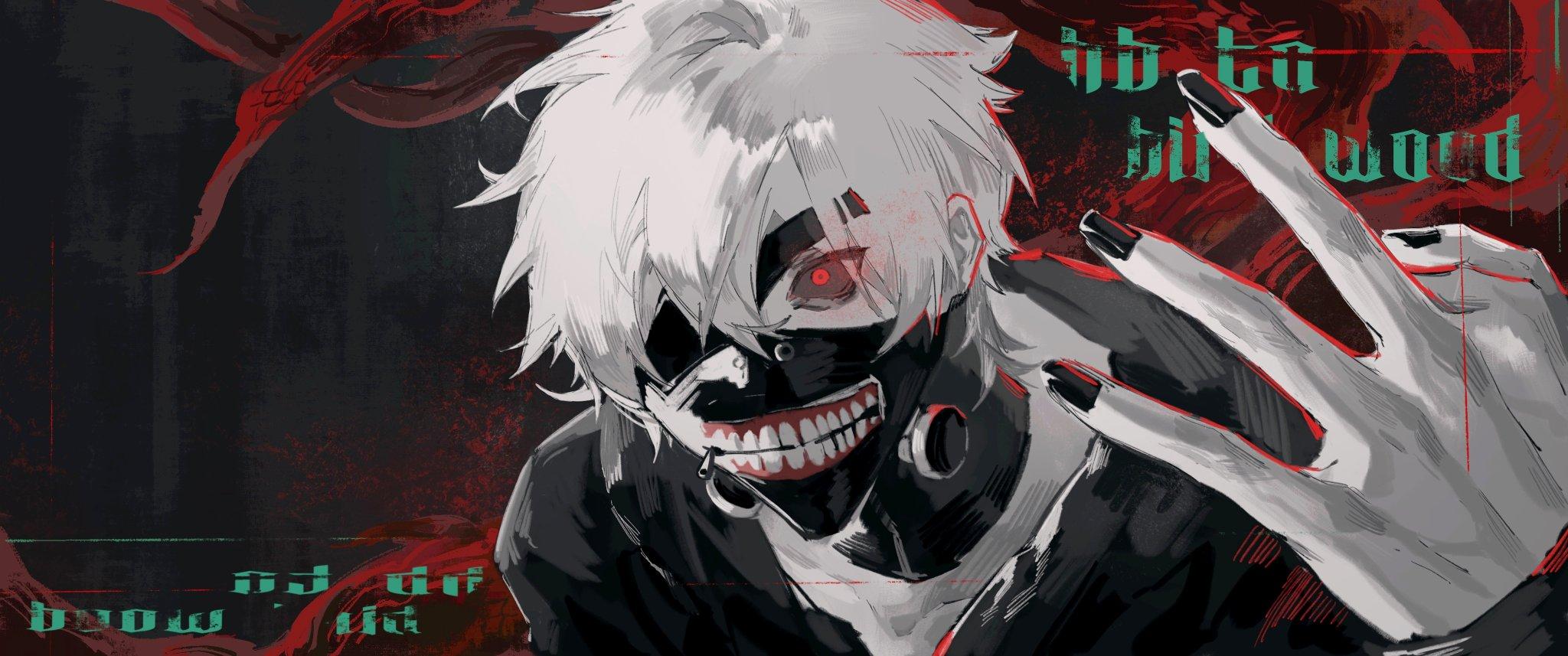 2048x857 kaneki ken (tokyo ghoul) drawn