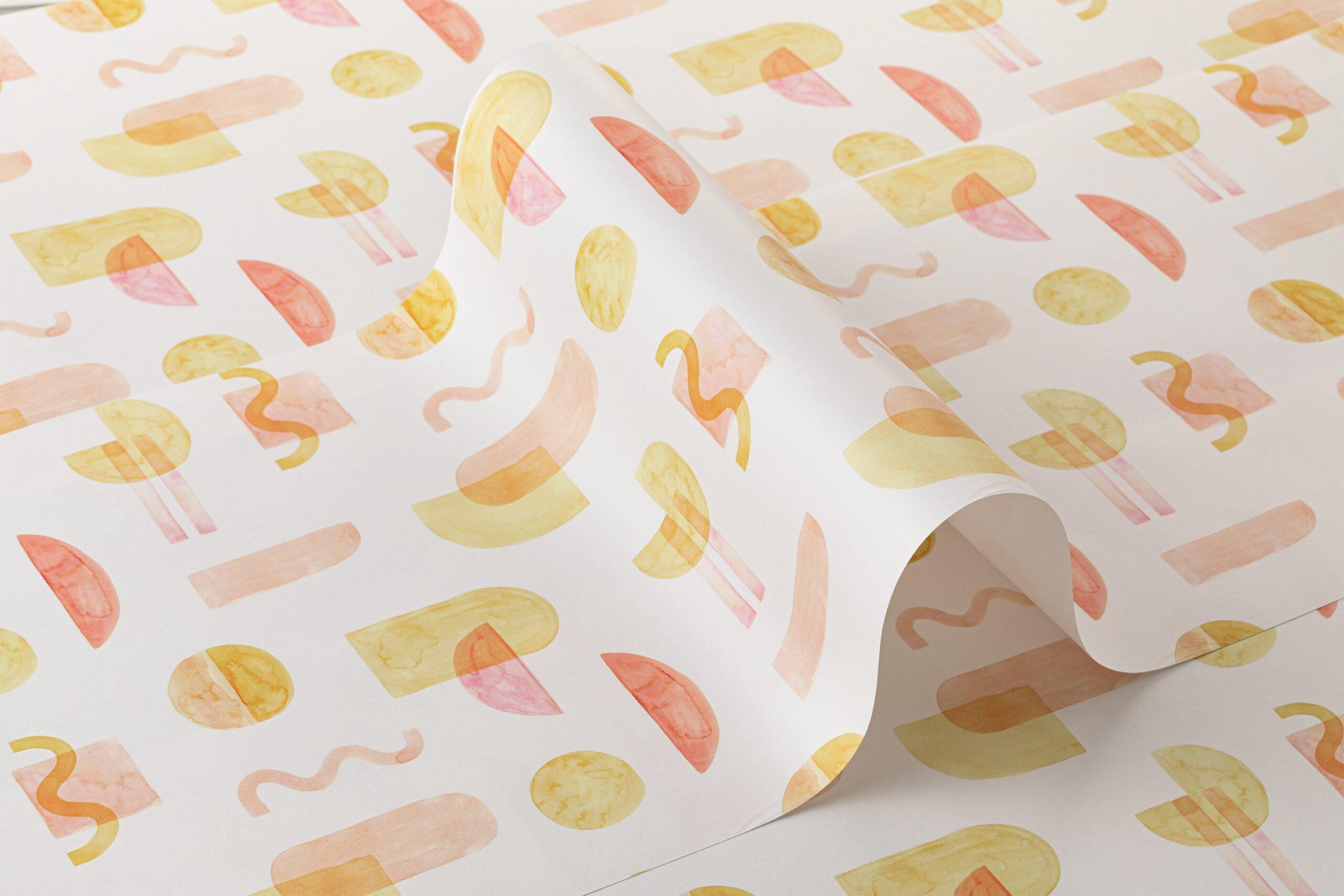2560x1707 Yellow & Orange Watercolour Geometric Pattern Wallpaper