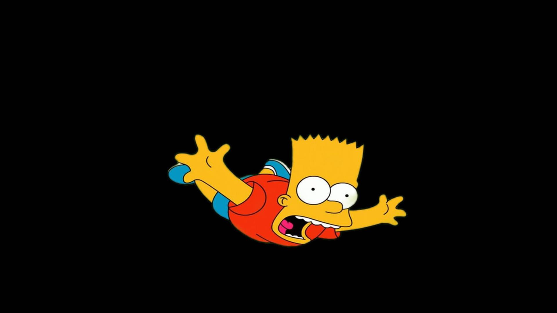 1920x1080 Download Falling Bart Simpson On Black Background Wallpaper
