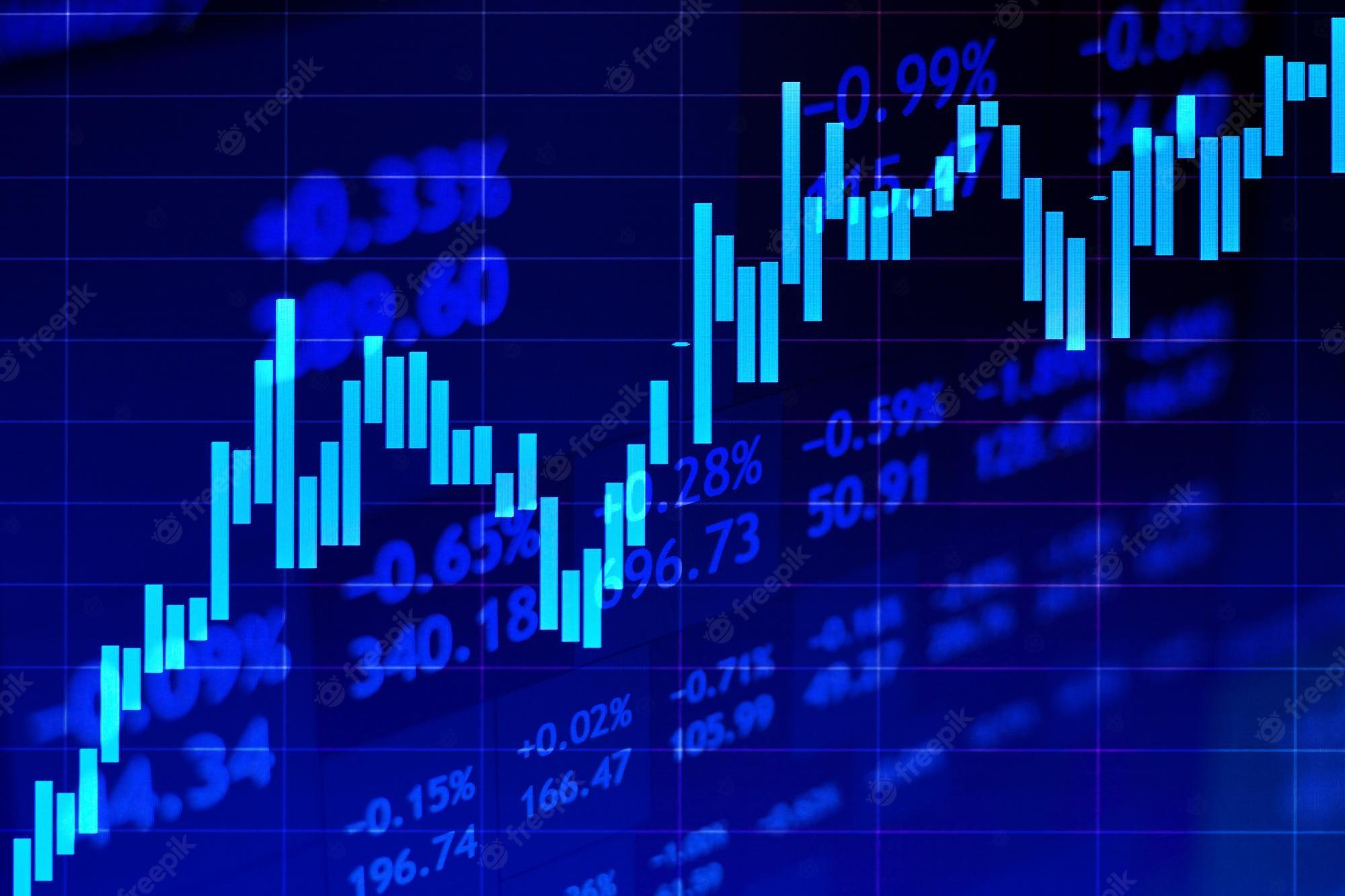 2000x1333 Premium Photo. Rising stock market chart on dark background against the backdrop of stock quotes