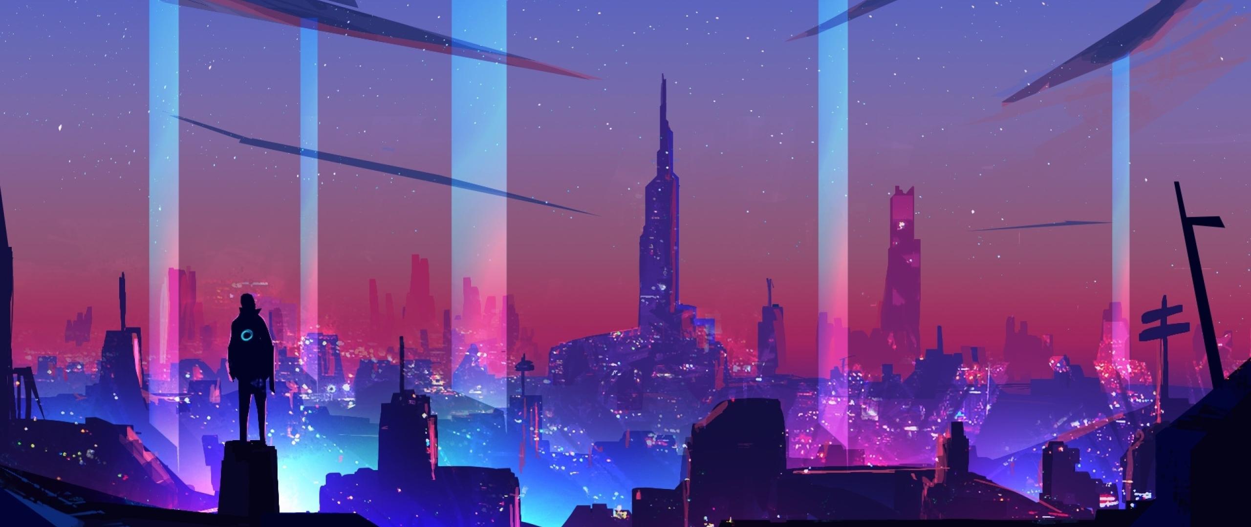 2560x1080 Neon Wave Futuristic City 2560x1080 Resolution Wallpaper, HD Artist 4K Wallpaper, Image, Photo and Background