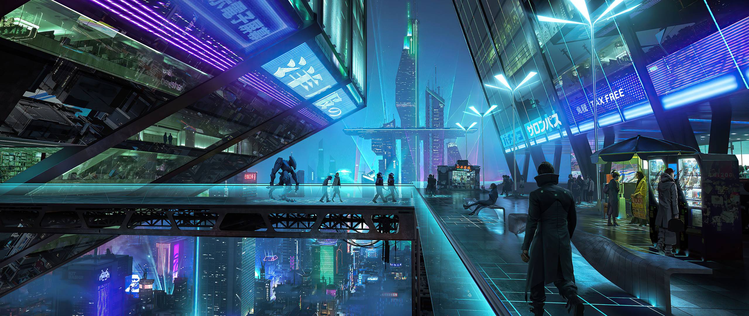 2560x1080 Neon City Night 4k 2560x1080 Resolution HD 4k Wallpaper, Image, Background, Photo and Picture