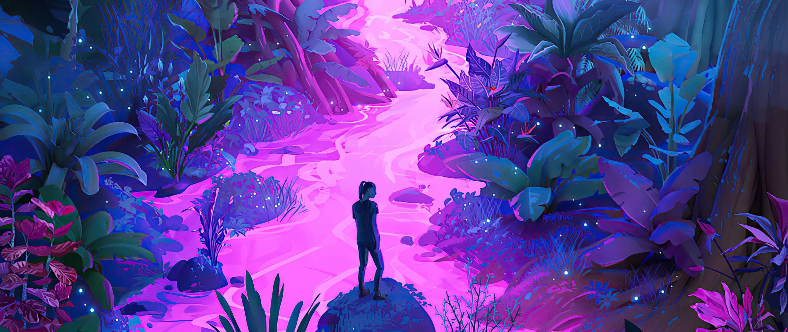 2560x1080 Neon Jungle Art 4k 2560x1080 Resolution HD 4k Wallpaper, Image, Background, Photo and Picture