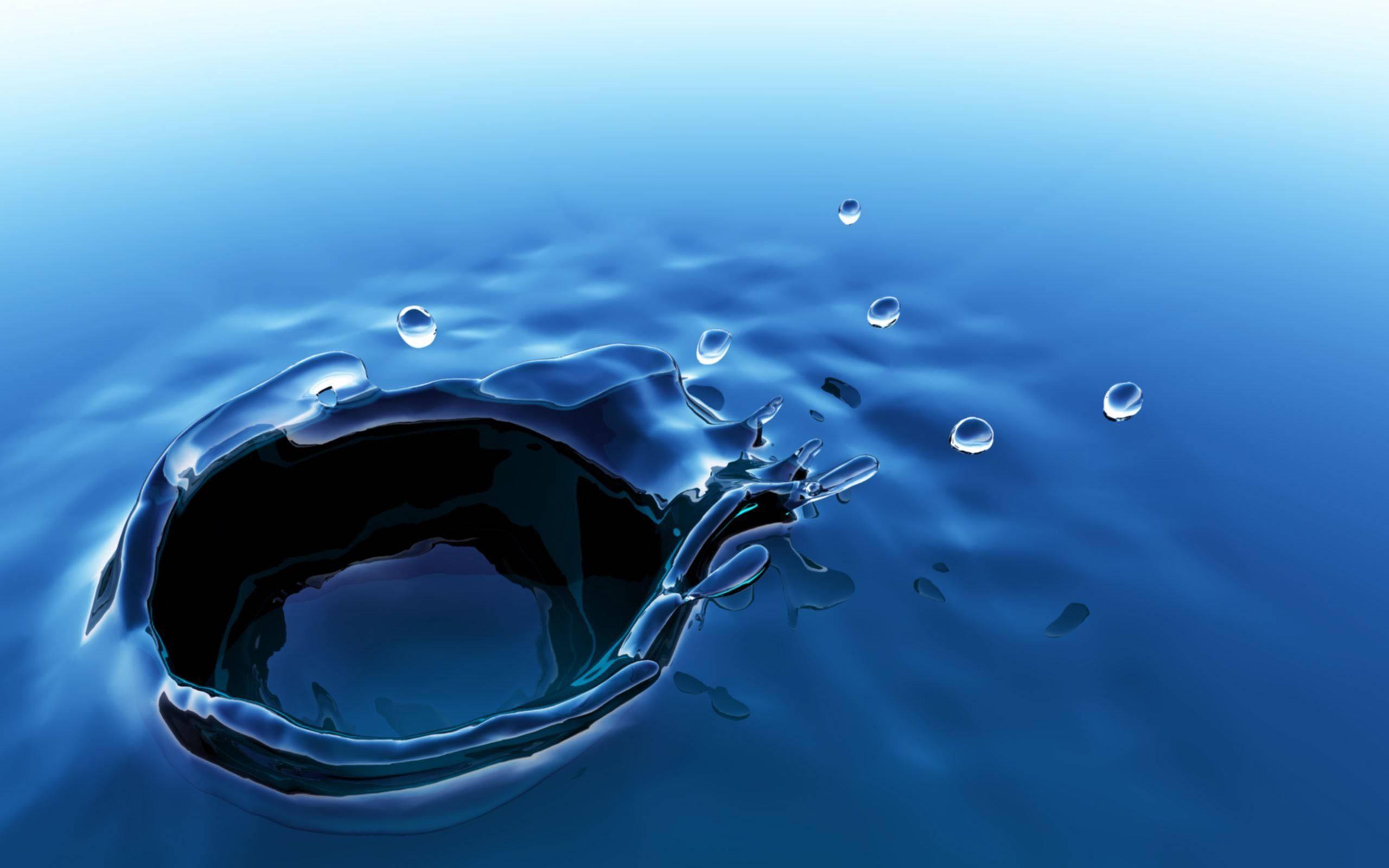 2560x1600 Download 3D Blue Water Splash Wallpaper