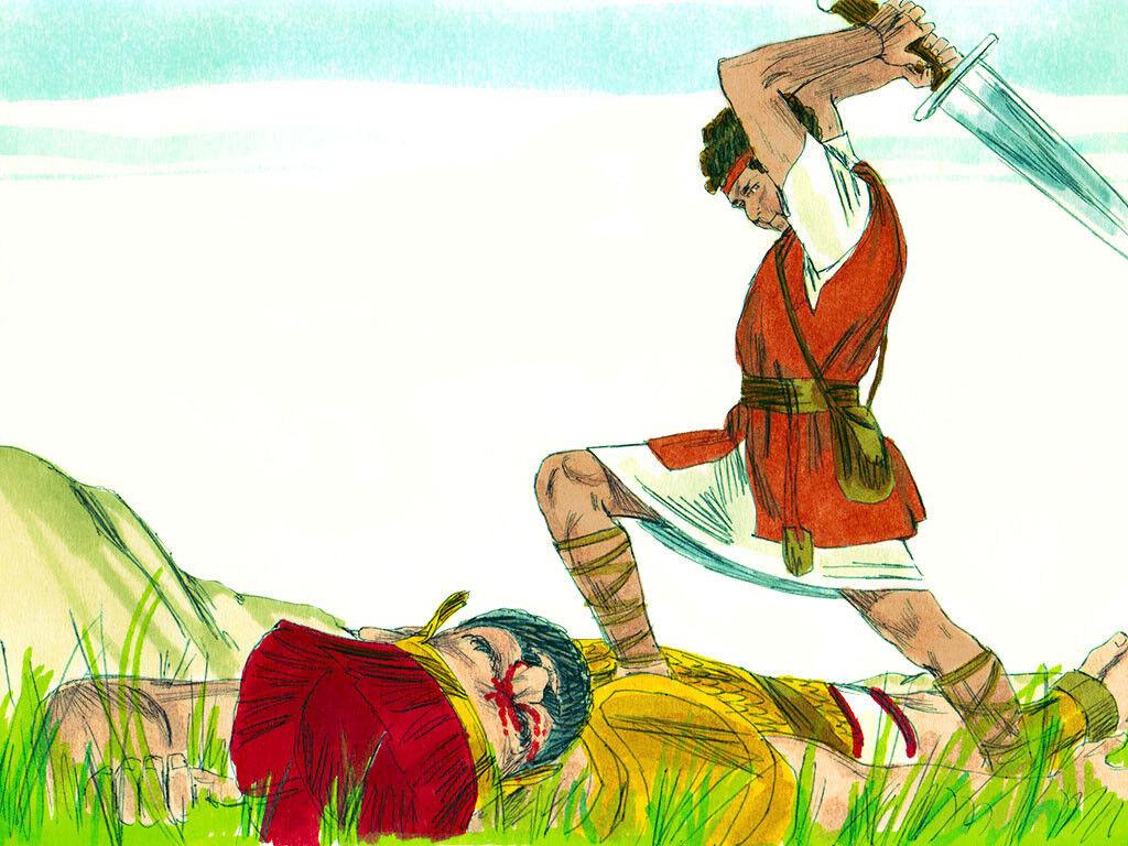 1024x768 FreeBibleimage - David And Goliath - David Trusts God And Fights The Philistine Giant Goliath (1 Samuel 17:1 58)