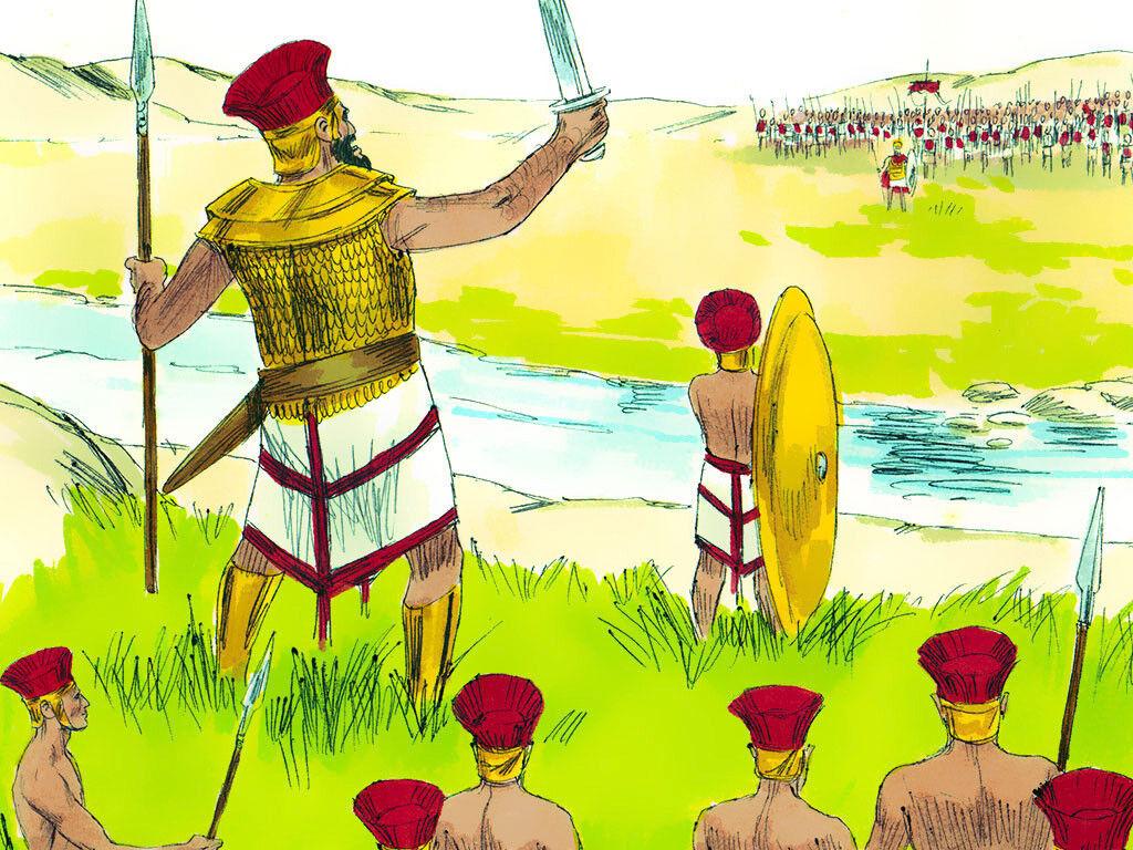 1024x768 FreeBibleimage - David And Goliath - David Trusts God And Fights The Philistine Giant Goliath (1 Samuel 17:1 58)