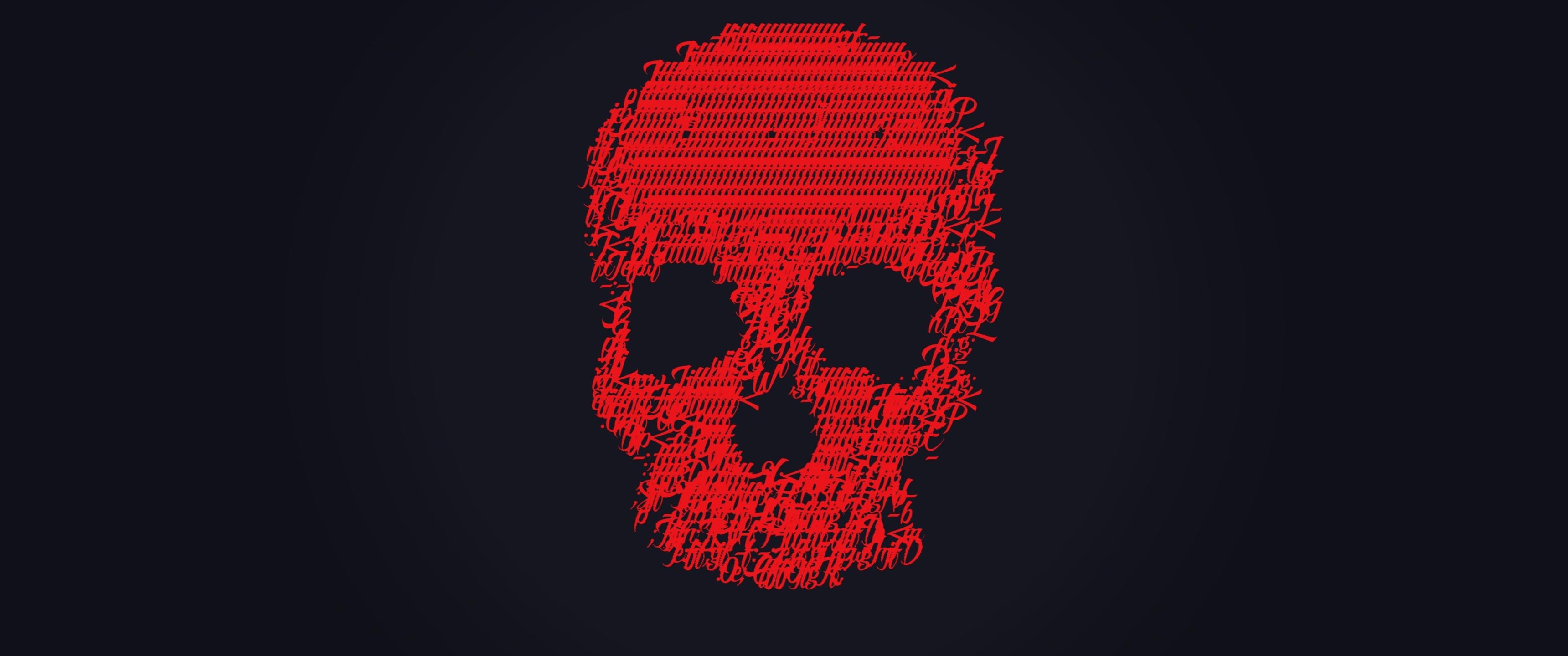 3440x1440 Red Skull Ascii 3440x1440 Resolution Wallpaper, HD Minimalist 4K Wallpaper, Image, Photo and Background