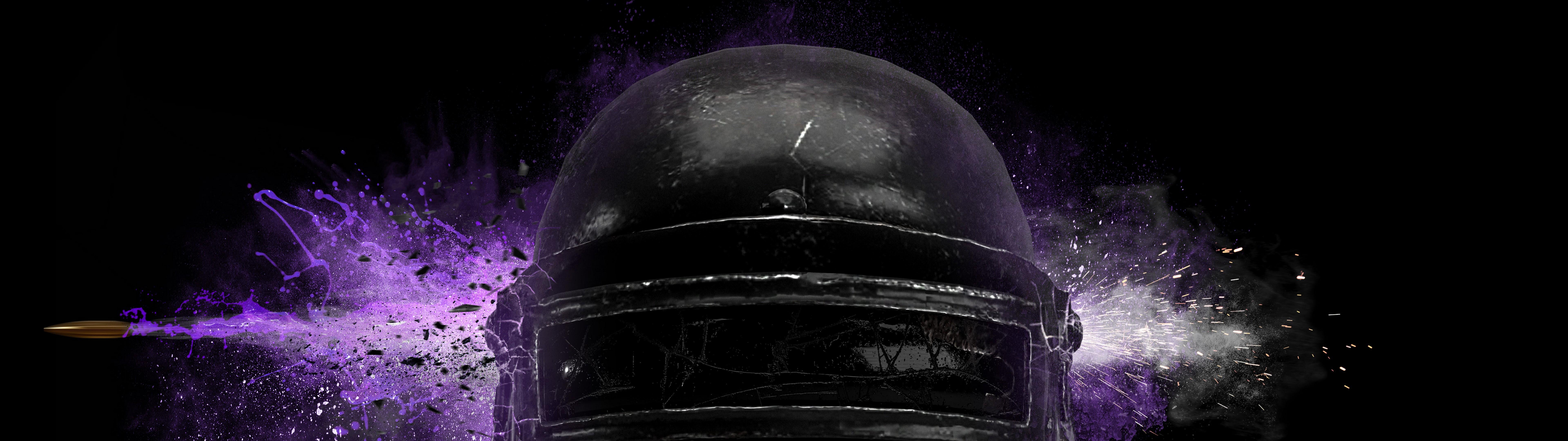 7680x2160 PUBG Helmet PlayerUnknown's Battlegrounds 4K Wallpaper