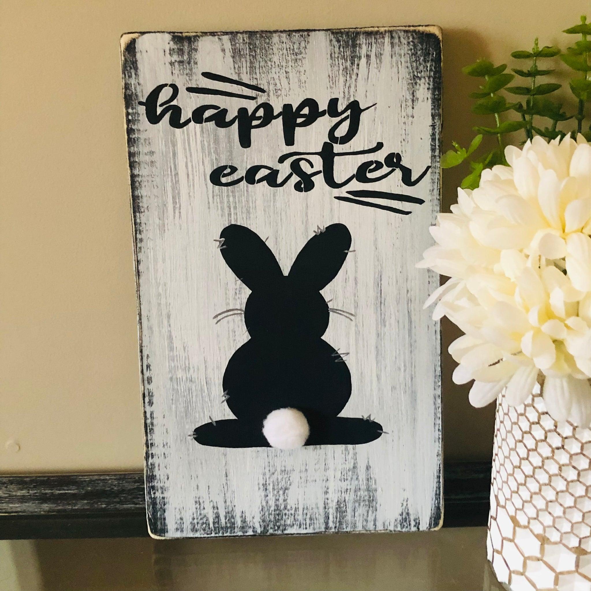 2048x2048 Happy Easter Sign Spring Decor Wood Sign for Easte