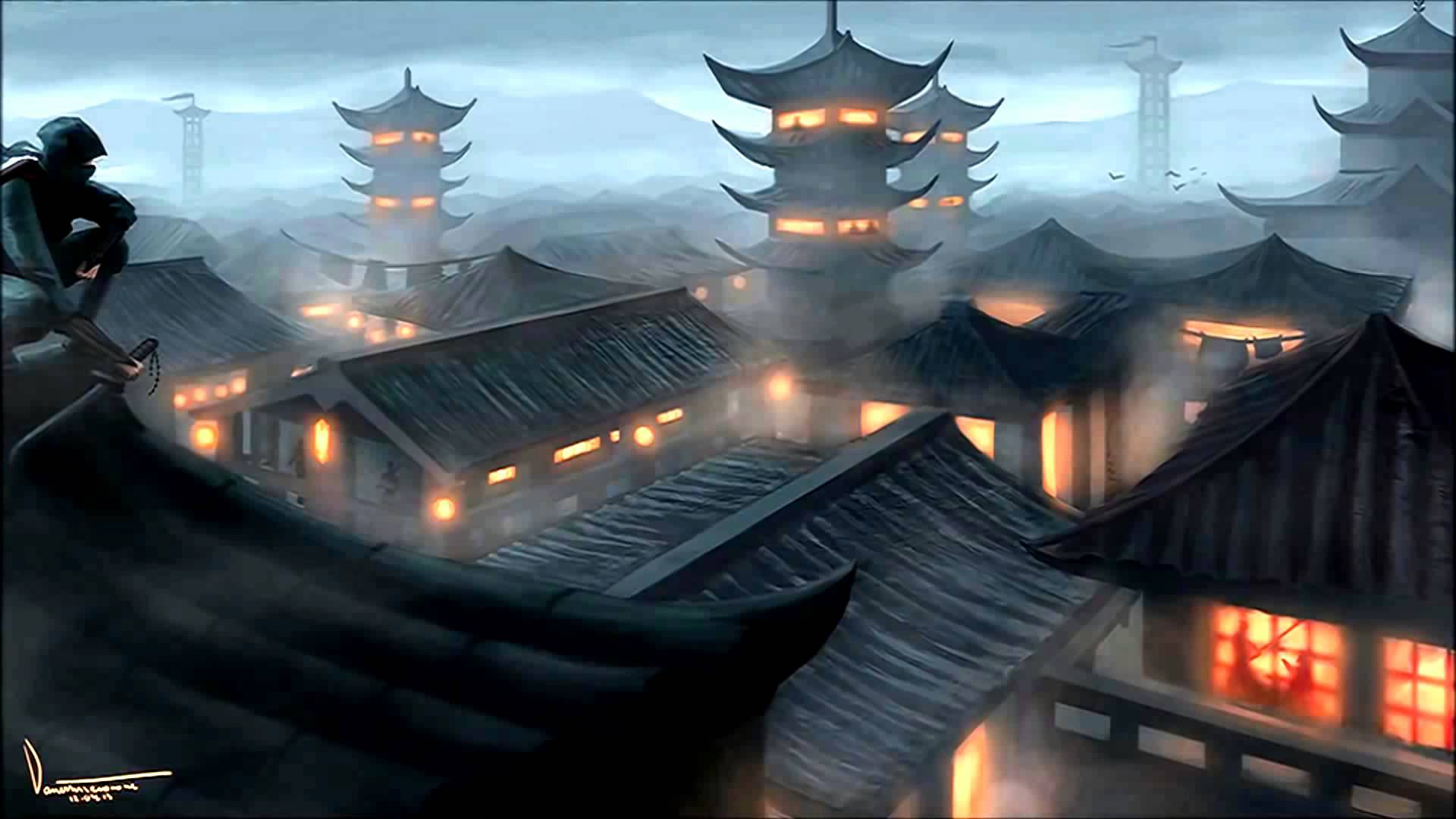 Ниндзя в логове дракона. Ниндзя в древнем Китае. Ниндзя на крыше. Японские ниндзя. Японские храмы ниндзя.