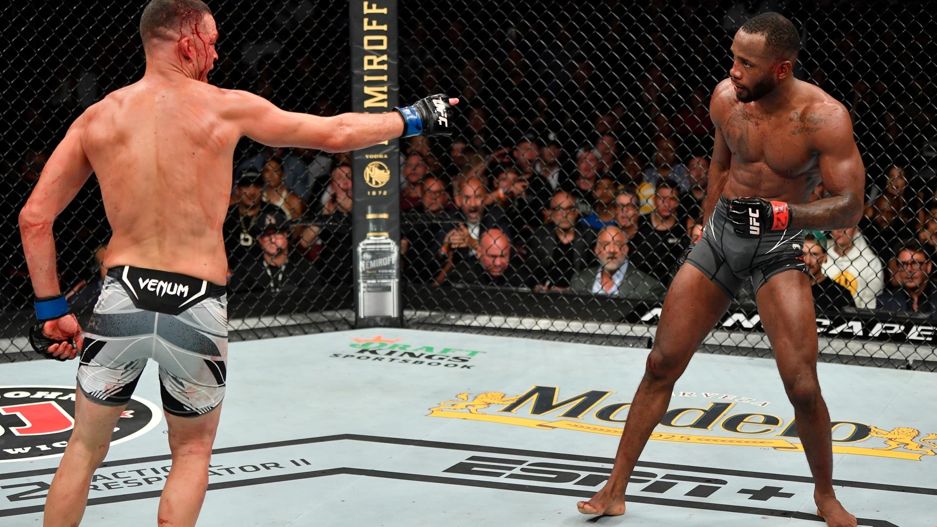 1920x1080 UFC 263: Nate Diaz being a legend vs Leon Edwards: Refuses fist bump, applauded being put on his ass and landing a Stockton slap