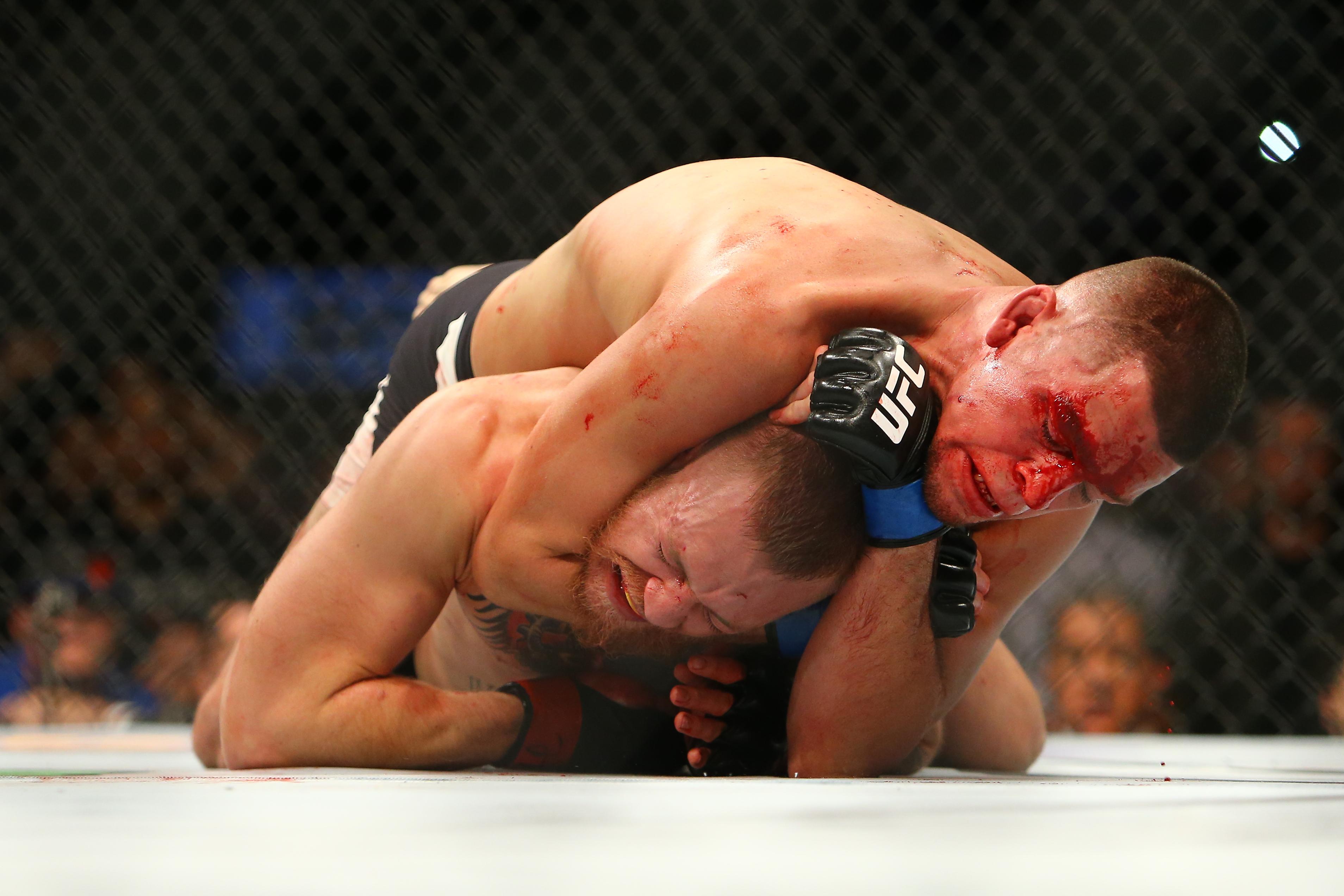 3816x2544 UFC legend McGregor says he 'bottled it' during Diaz loss and stopped 'nasty' kick as it would've SNAPPED rival's leg
