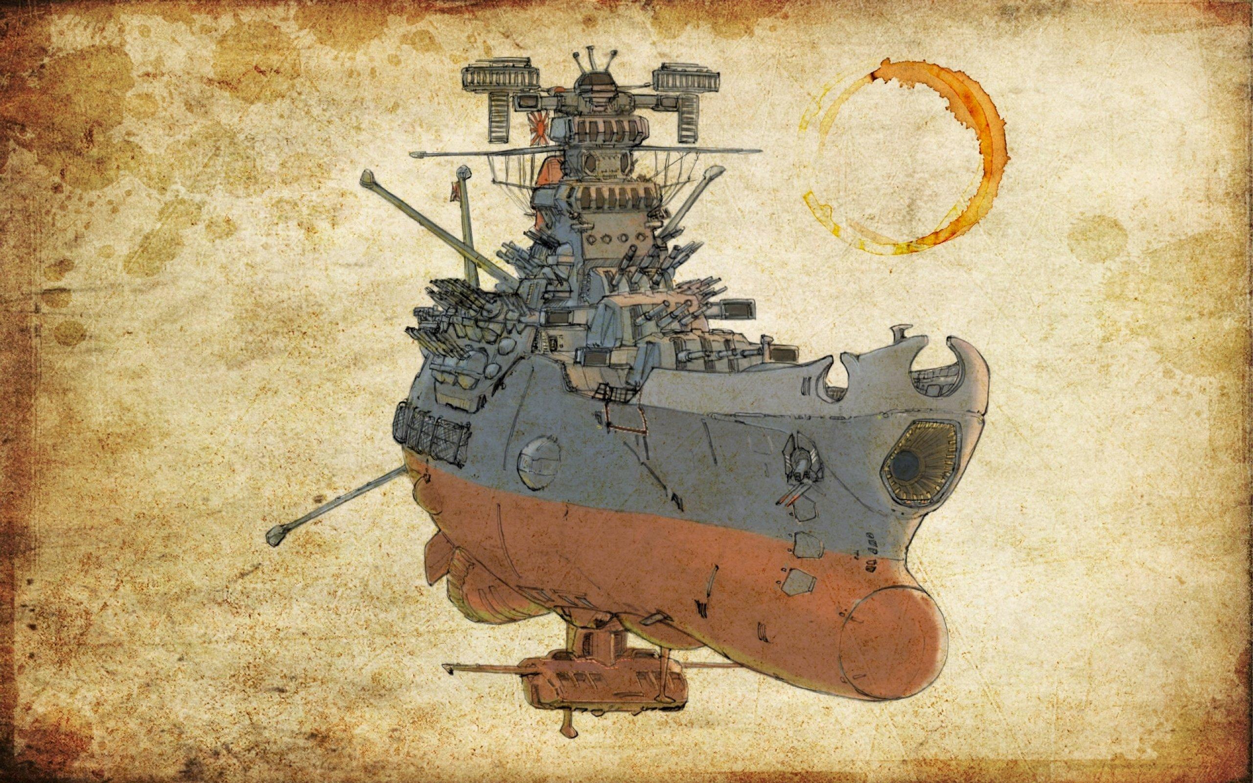 2560x1600 space, Battleship, Yamato, Anime, Sci fi, Science, Fiction, Futuristic, Spaceship, Ship, Boat, Anime Wallpaper HD / Desktop and Mobile Background