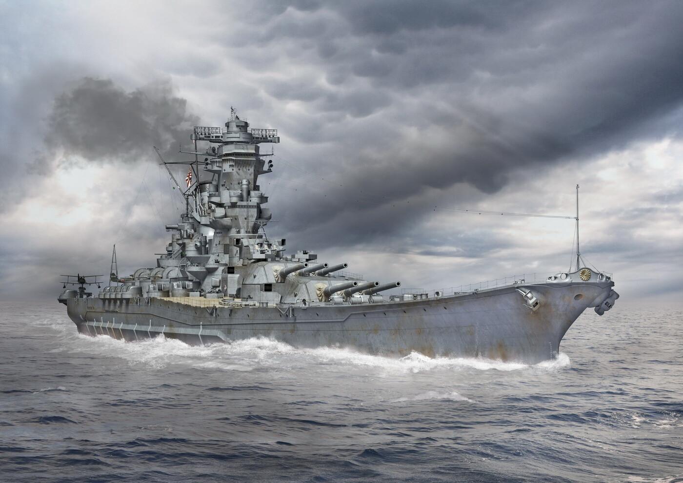 1400x991 Japanese battleship Yamato (appearance as in 1945)