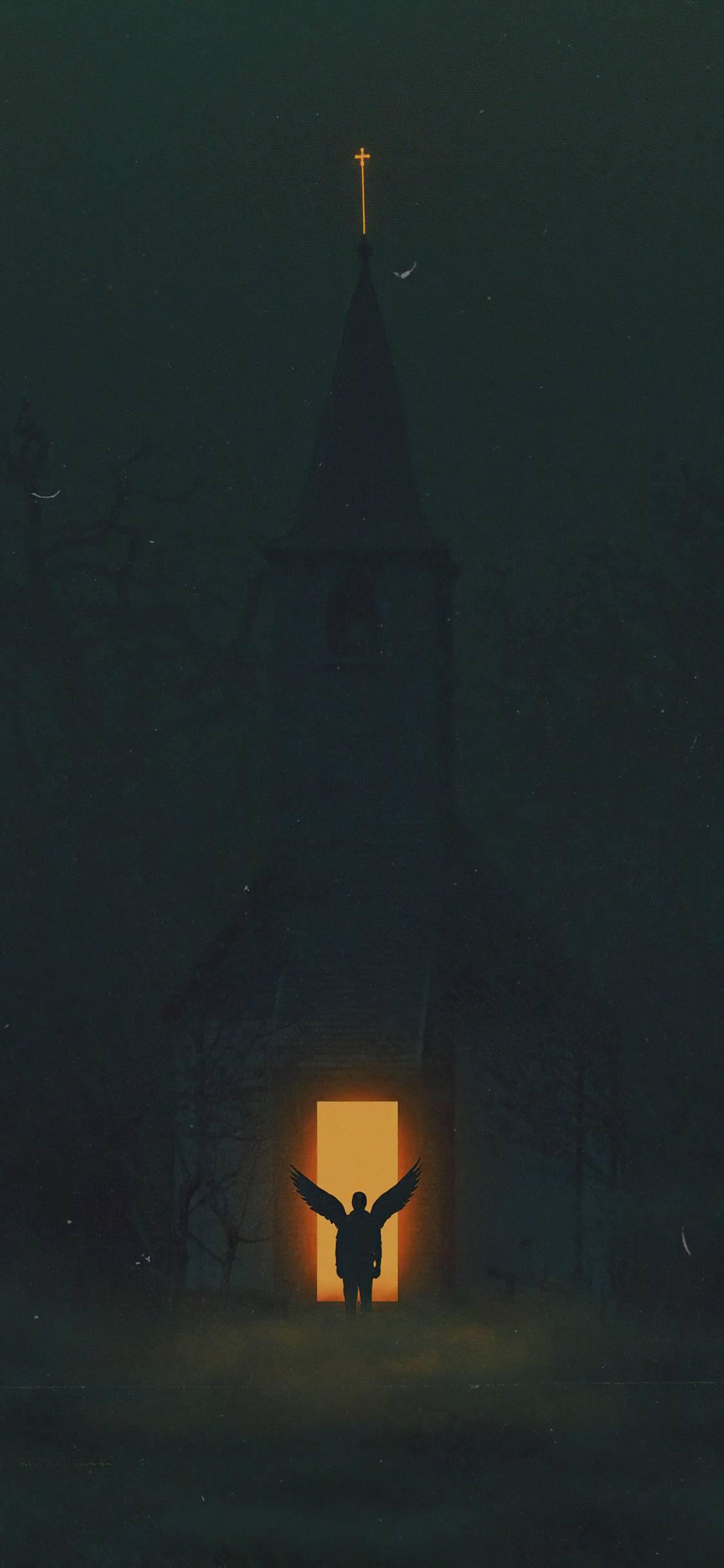 1125x2436 Angel From Church iPhone XS, iPhone iPhone X HD 4k Wallpaper, Image, Background, Photo and Picture