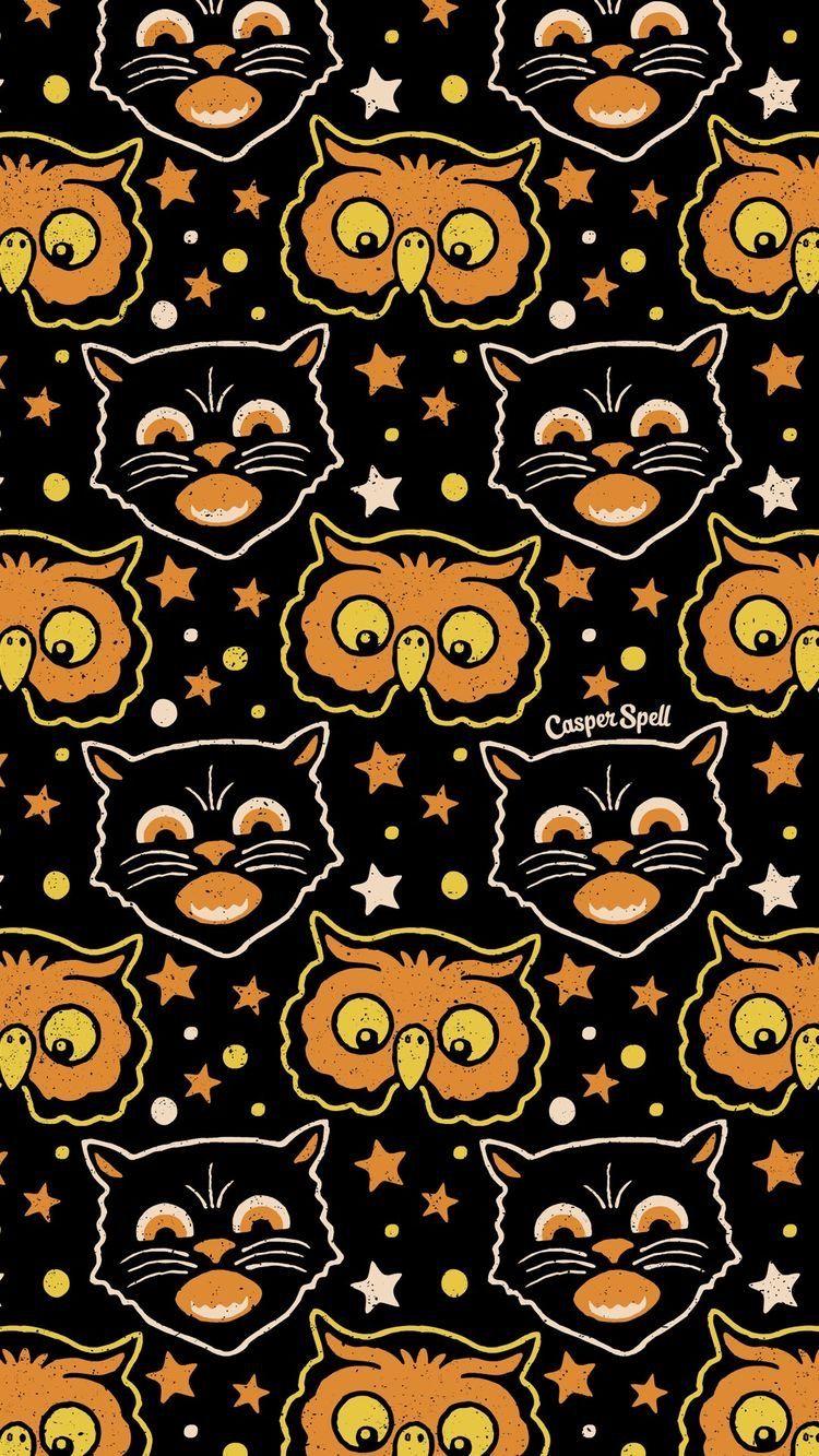 750x1333 Vintage Halloween Wallpaper