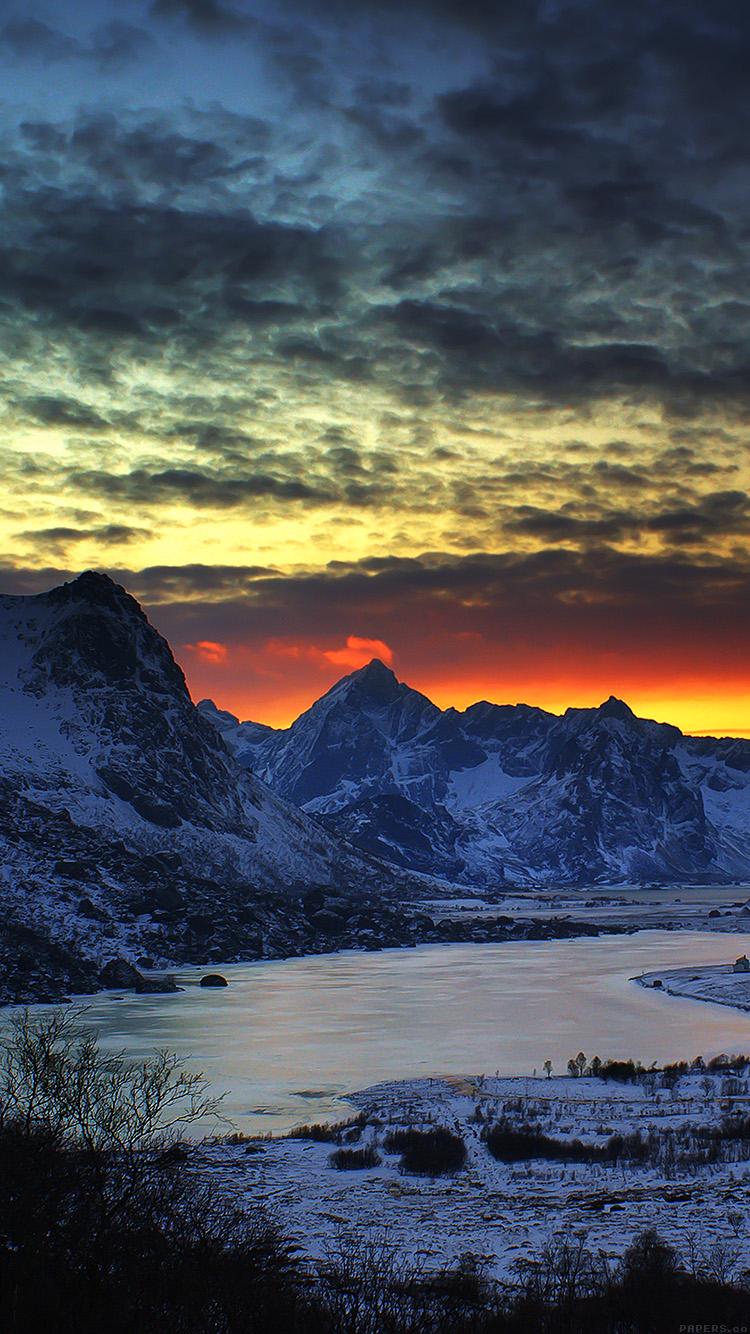 750x1334 iPhoneXpapers lake dark night mountain cold