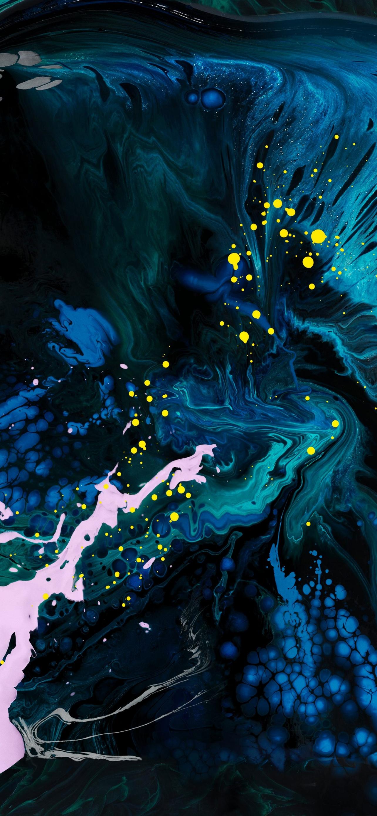 1284x2778 iPad Pro Wallpaper 4K, Liquid art, Blue, Apple, Abstract