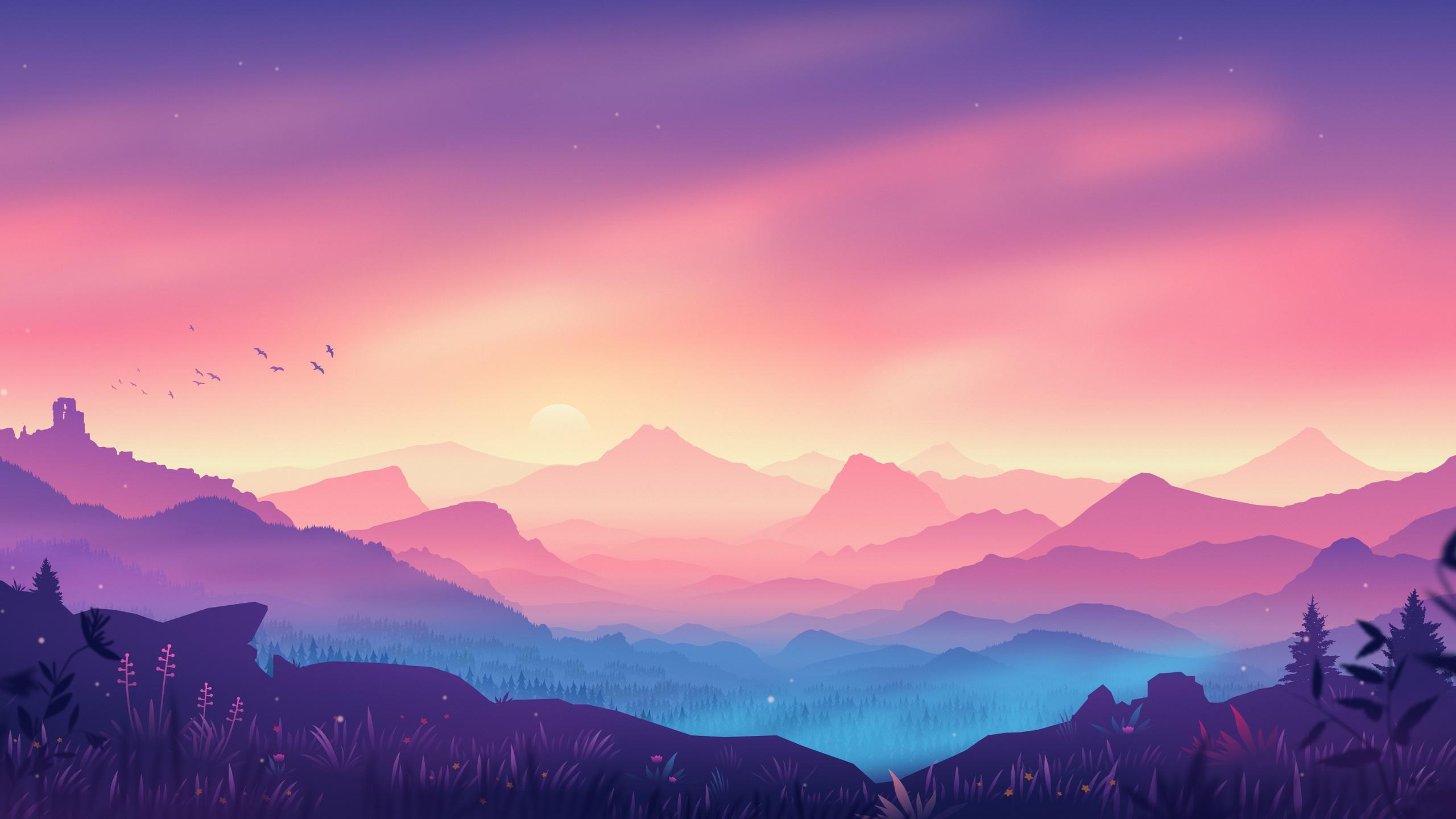 2560x1440 Valley Wallpaper 4K, Landscape, Aesthetic, Nature