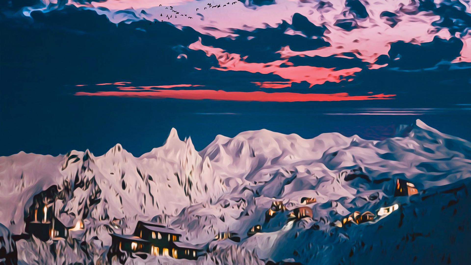 1920x1080 Houses In Mountains 5k Laptop Full HD 1080P HD 4k Wallpaper, Image, Background, Photo and Picture