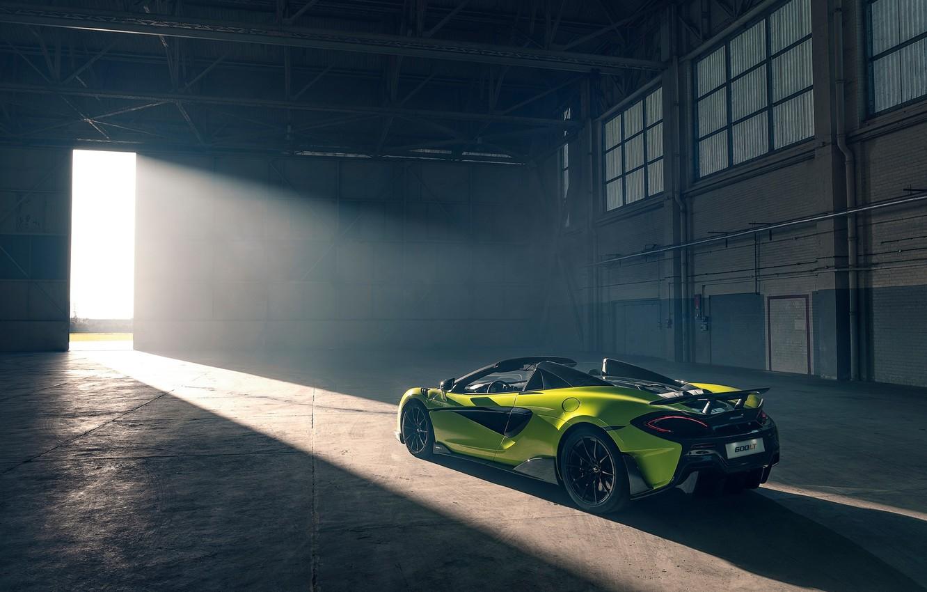 1332x850 Wallpaper machine, style, hangar, lights, McLaren 600LT Spider
