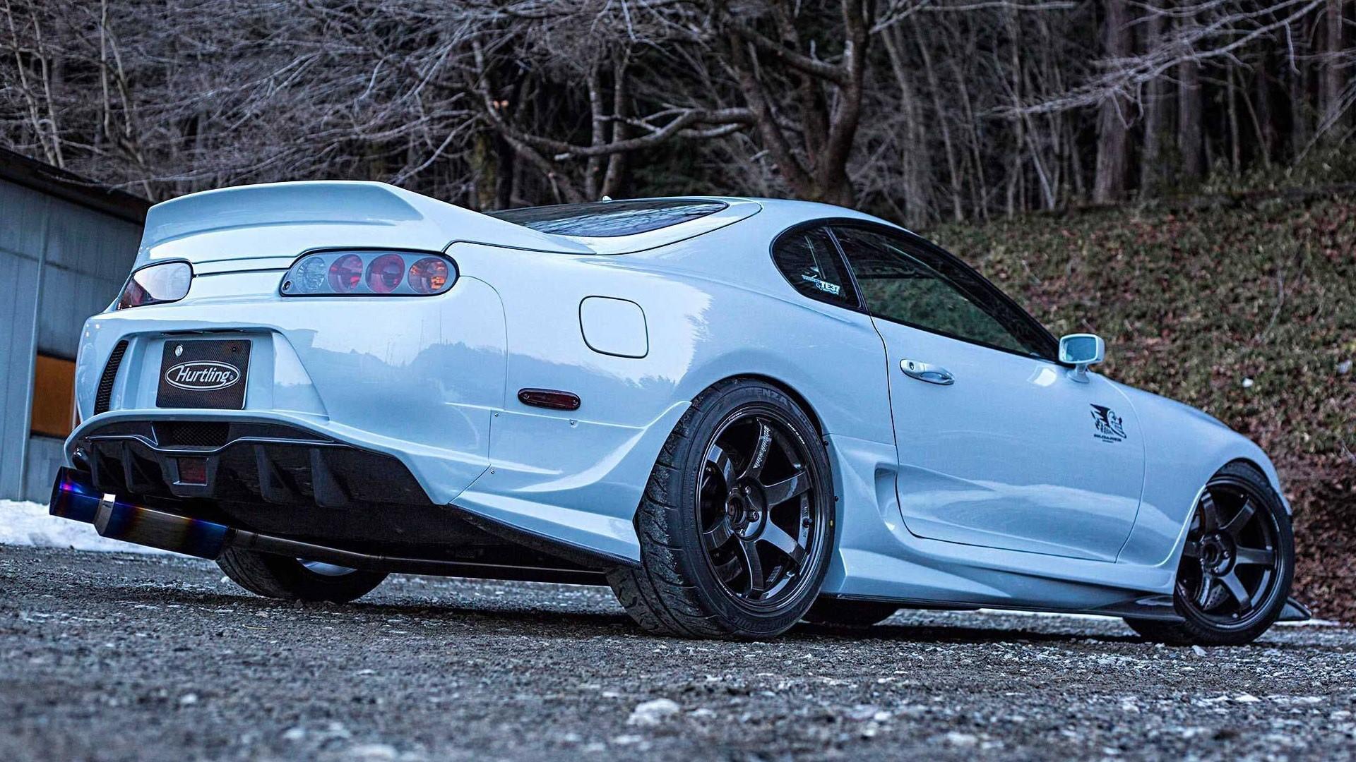 1920x1080 Wallpaper / Toyota Supra, JDM, Japanese Cars, Toyota, Sports Car, Colored Wheels, Low Angle Free Download