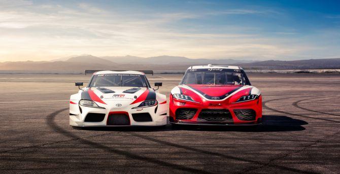 670x344 Wallpaper sports car, toyota supra, toyota gazoo racing desktop wallpaper, HD image, picture, background, ed5c5a